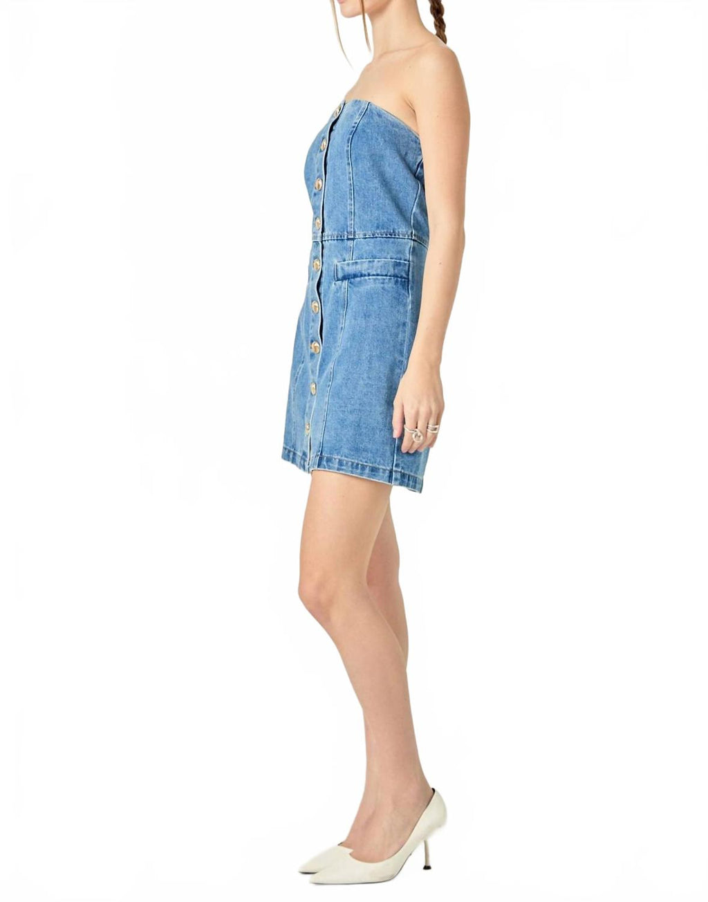 Tube Mini Dress In Dark Denim