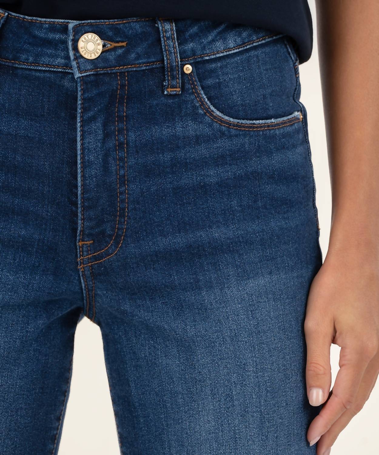 Reese High Rise Ankle Straight Jeans In Dark Wash Blue