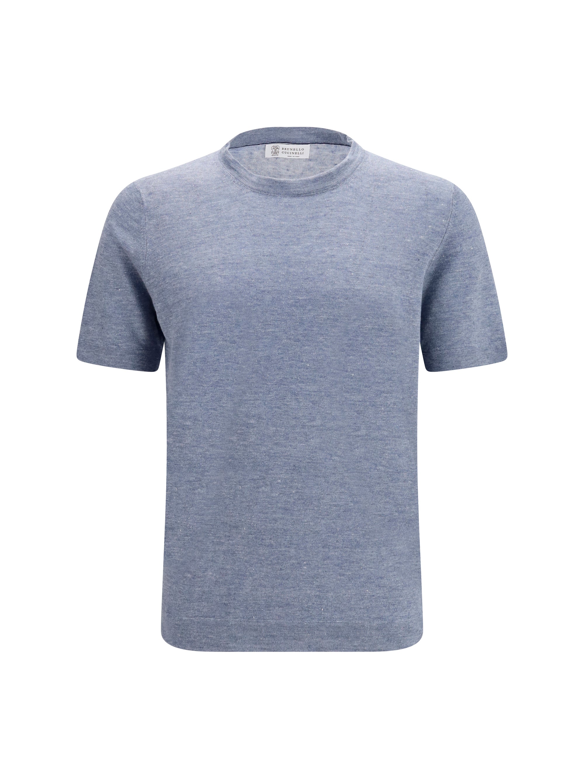 Brunello Cucinelli Men Linen And Cotton Crewneck T-Shirt