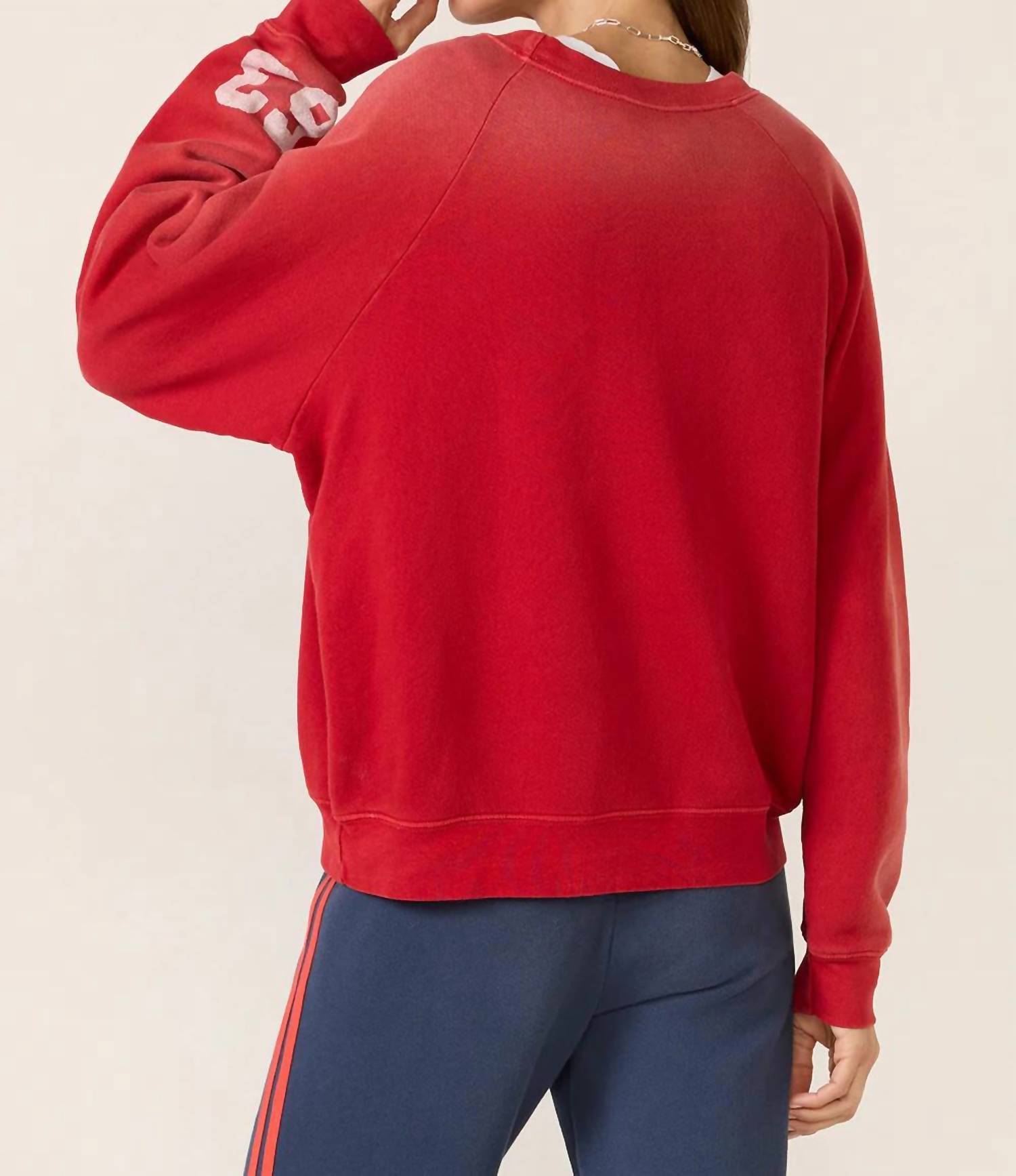 Hockey Club Vintage Raglan Sweatshirt In Red