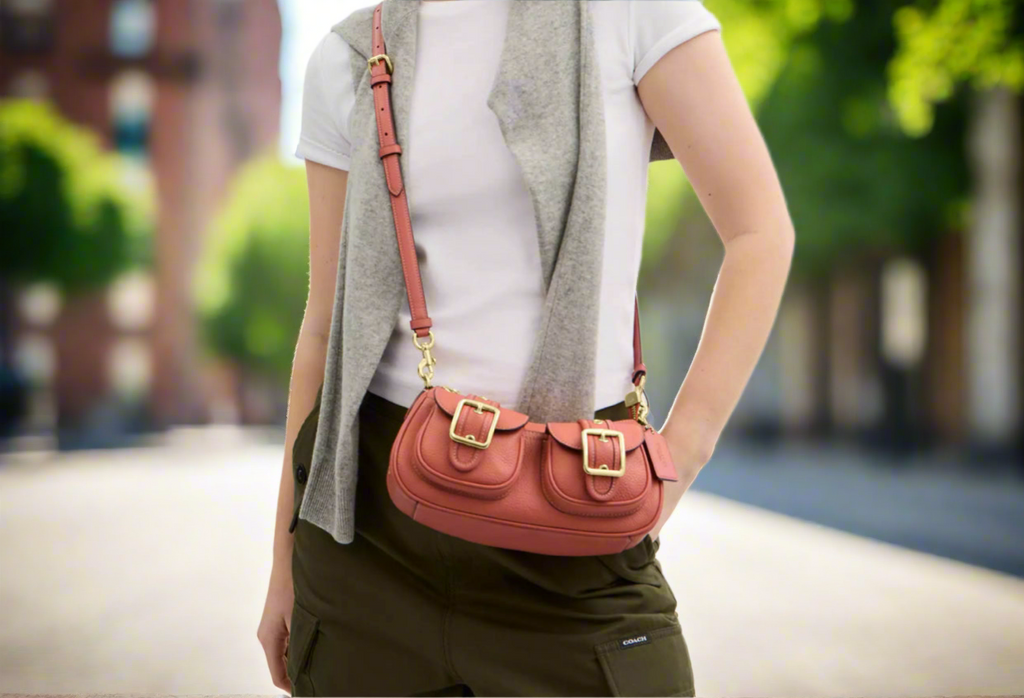 NWT Coach Leather Ashton Bag In Deep Coral