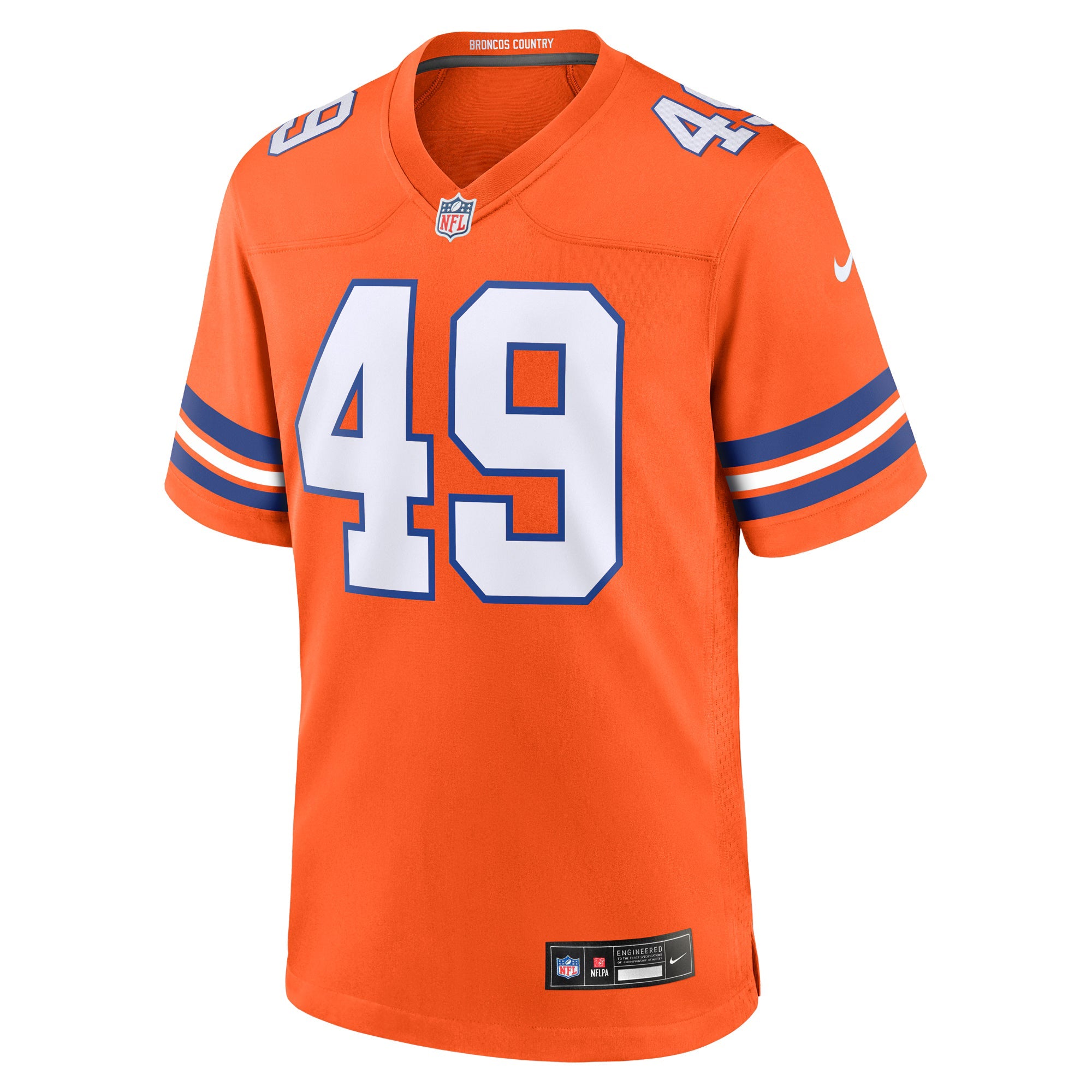 Denver Broncos Dennis Smith Orange Retired Player Alternate Game Jersey
