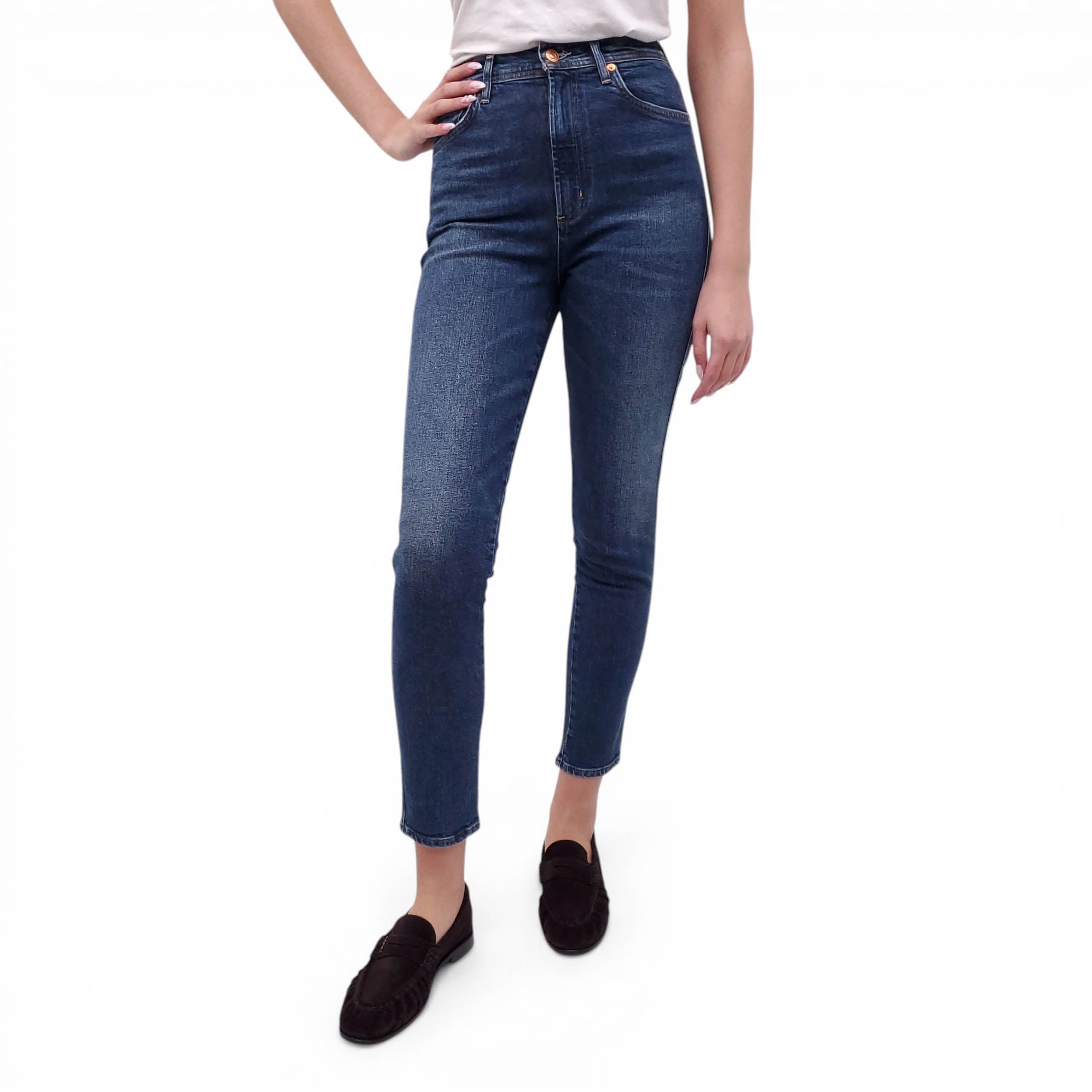AGOLDE 'ROXANNE SUPER HIGH RISE' SKINNY JEANS - SIZE 26