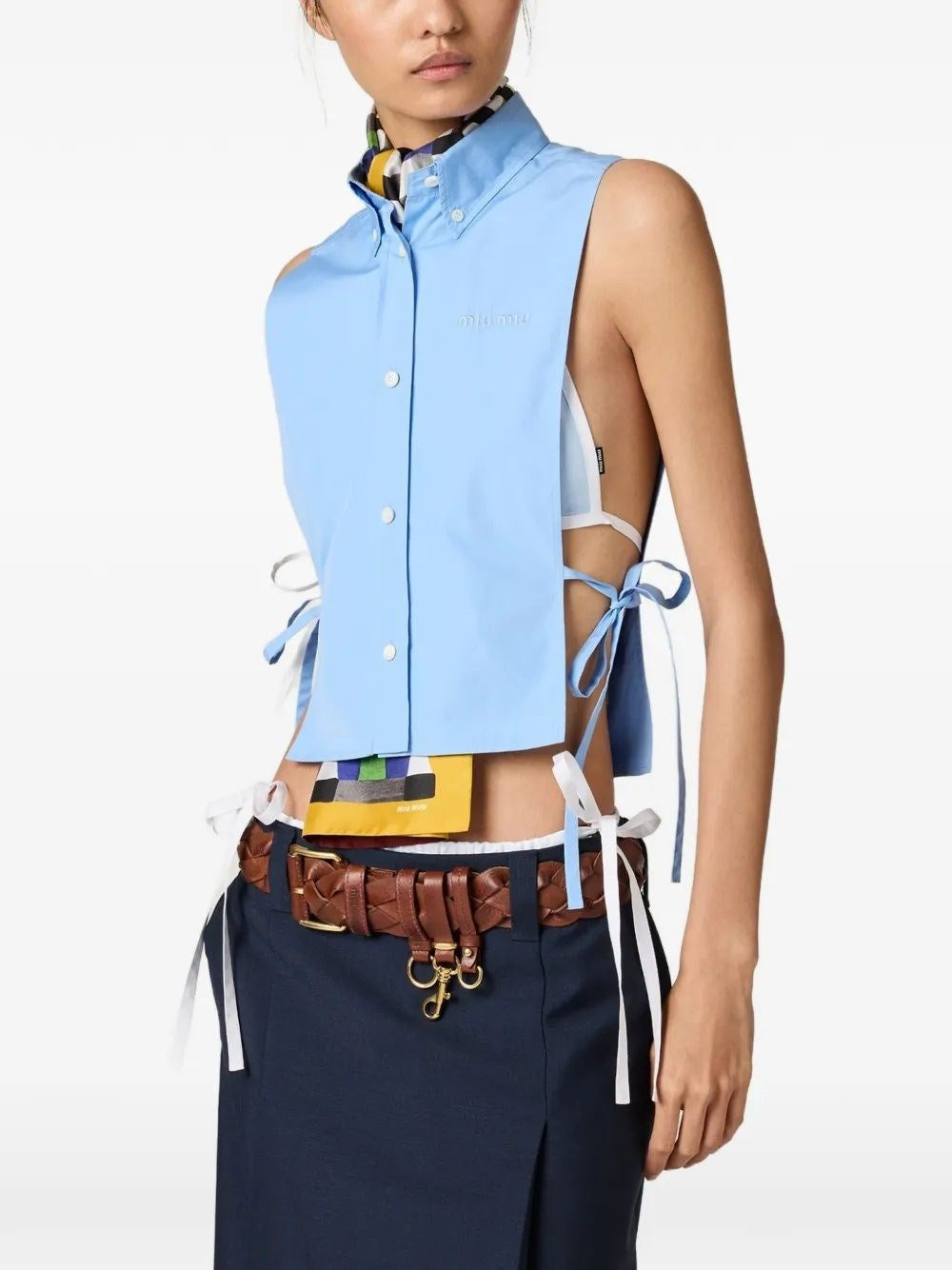 Miu Miu Women Sleeveless Poplin Shirt