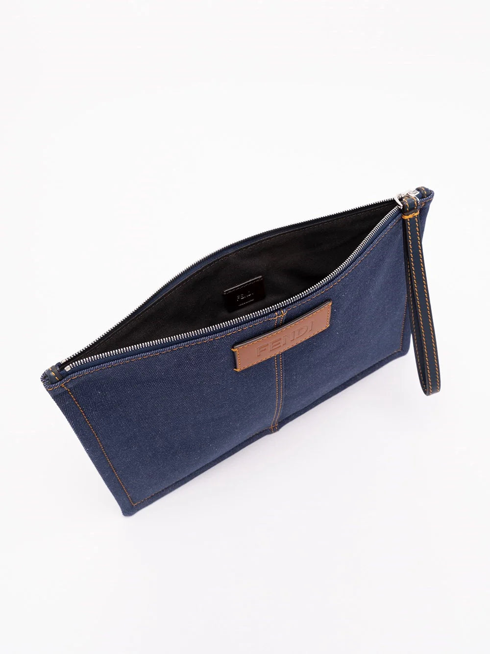 Fendi Men Flat Pouch Denim