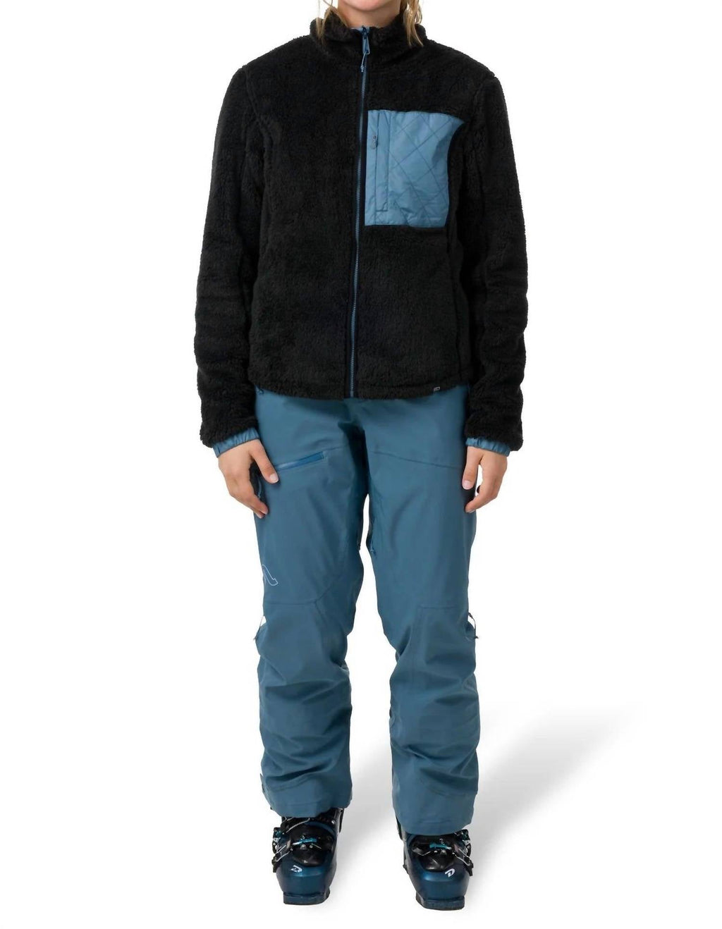 Felice Full Zip Jacket In Black/ocean