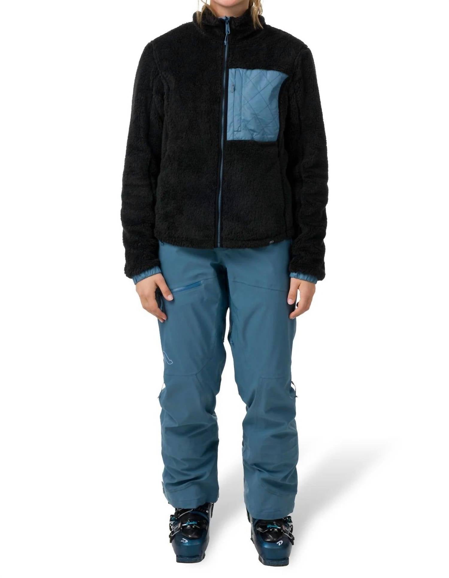 Felice Full Zip Jacket In Black/ocean
