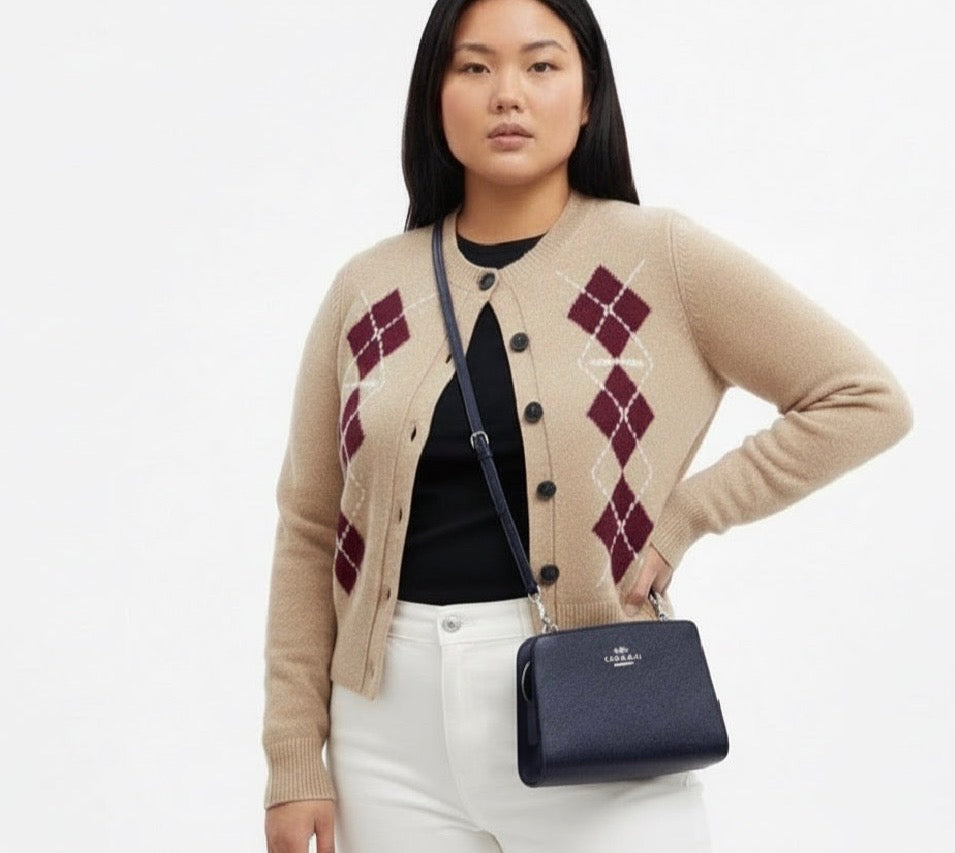 NWT Coach Gia Crossbody Bag In Signature Canvas In Metallic Navy