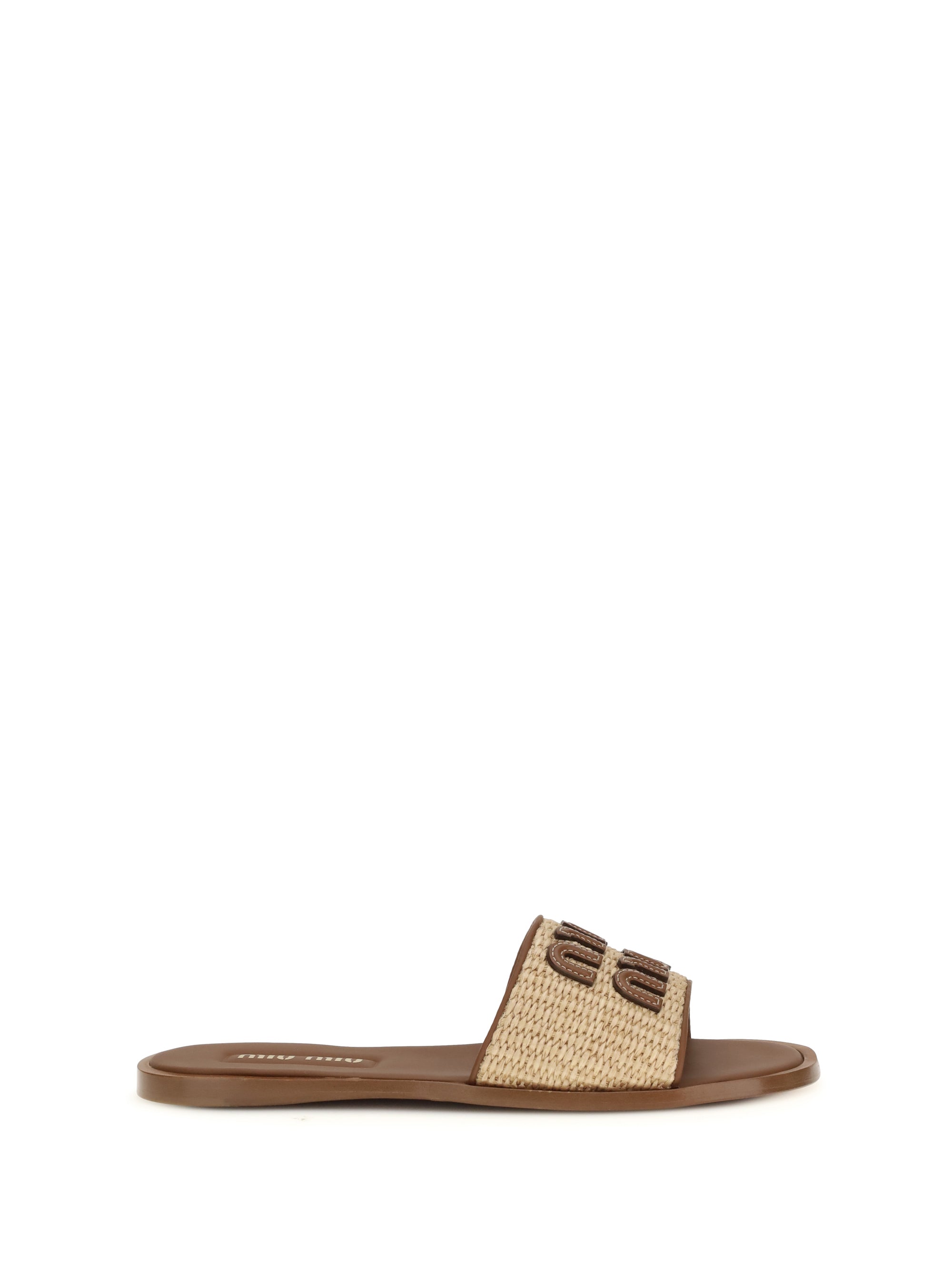 Miu Miu Women Raffia Slippers Sandals