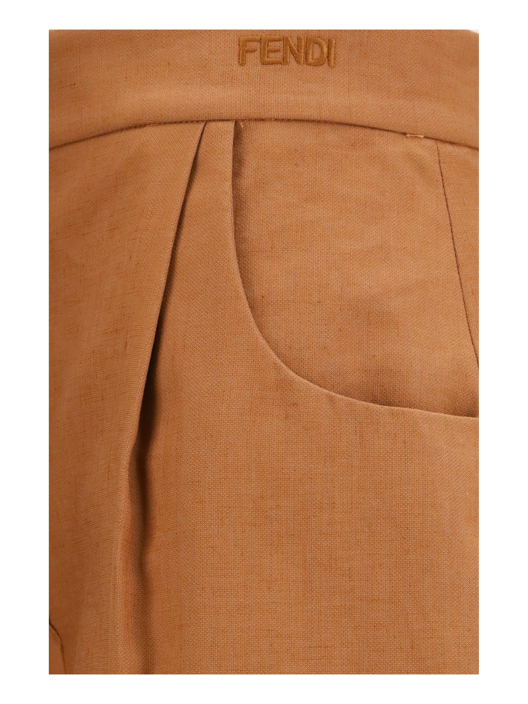 Fendi Women Cotton And Linen Balloon Pants