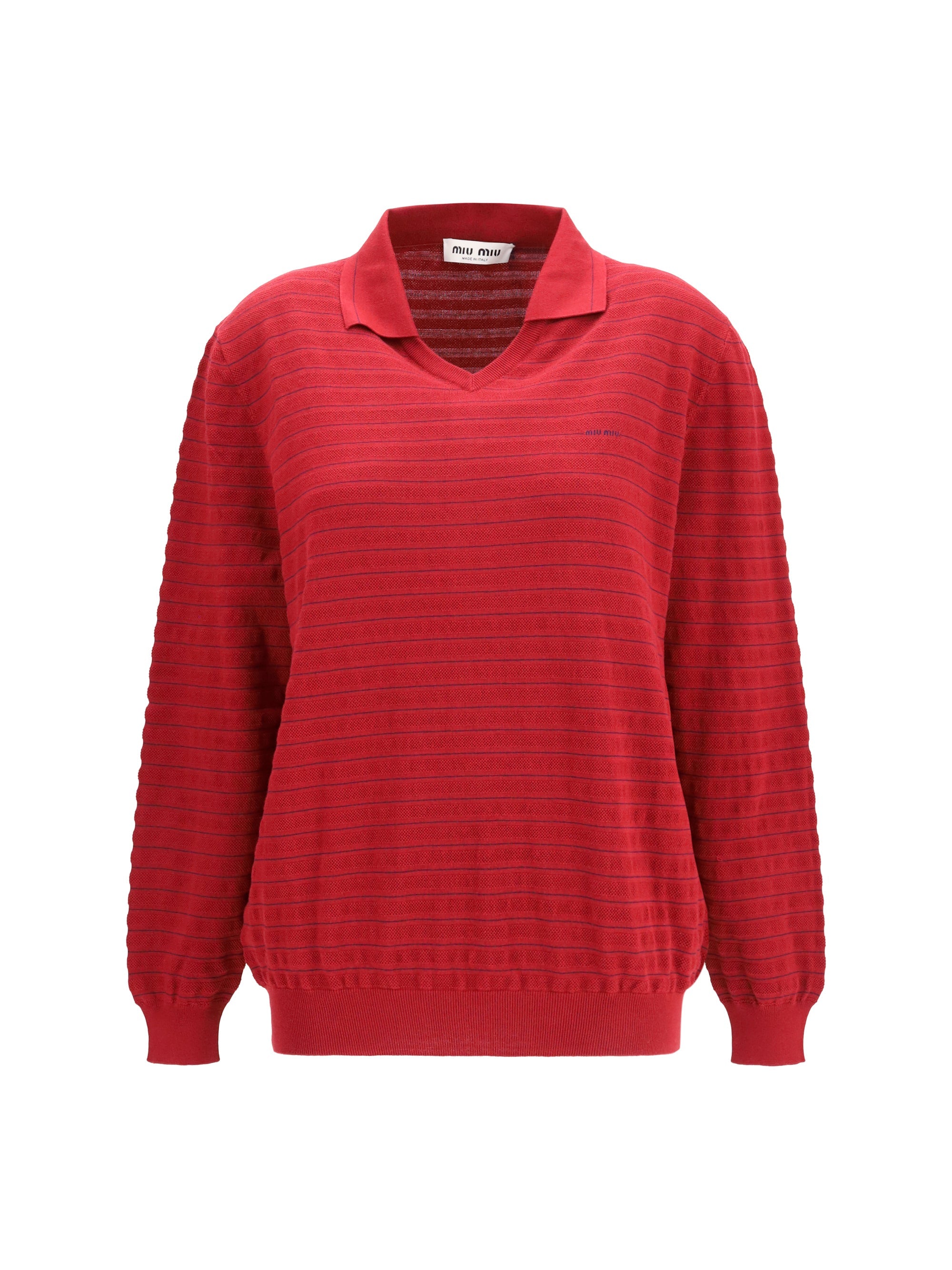 Miu Miu Women Cotton V-Neck Sweater