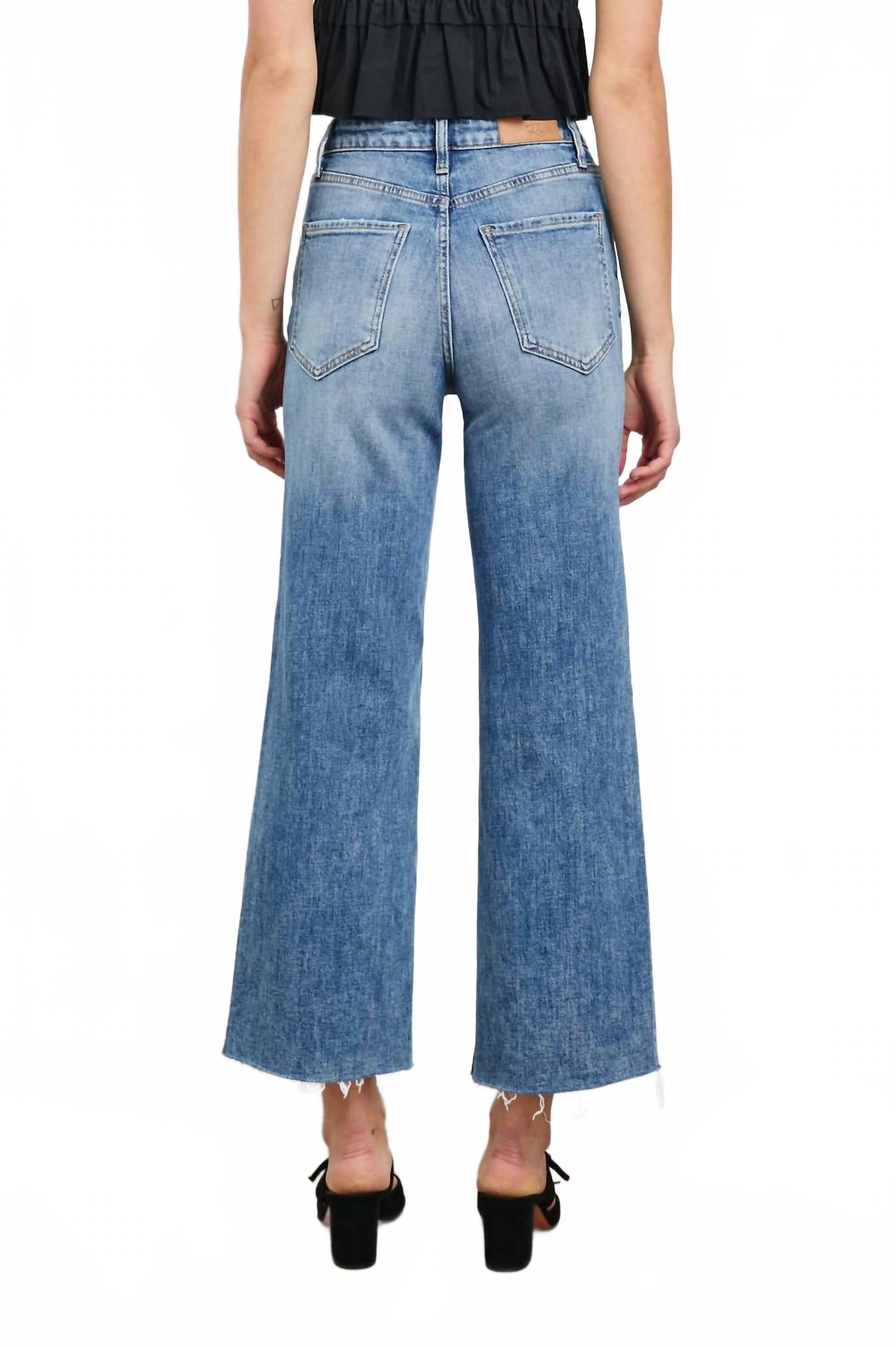 Getty Crop Wide Leg Jean In Tradewind