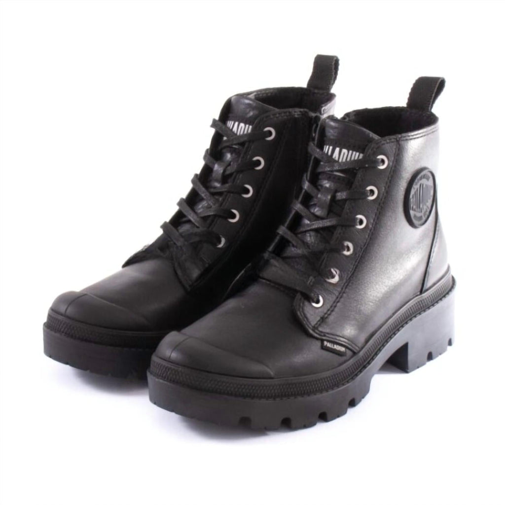 Women's Pallabase Leather Shoe In Black/black