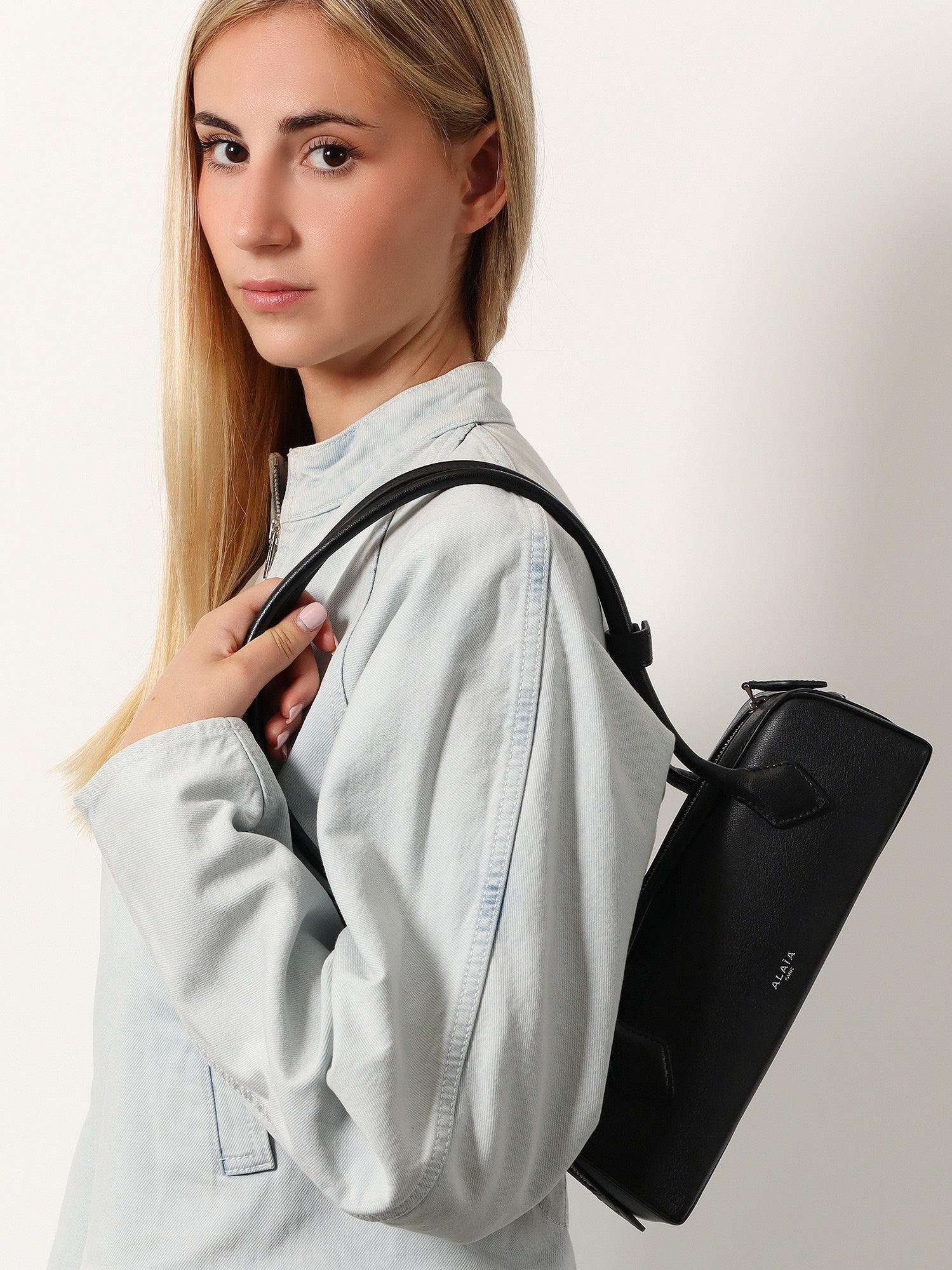 Alaia Women Teckel Small Leather Shoulder Bag