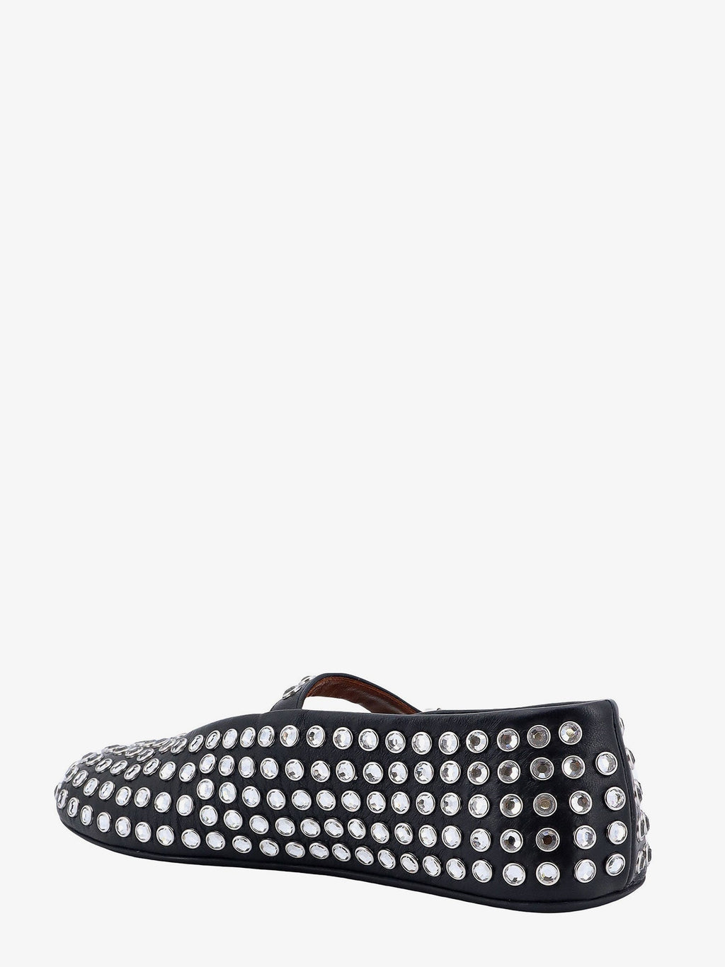Alaia Women Leather Ballet Flats With Rhinestones