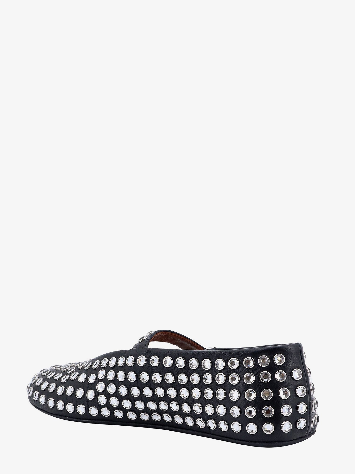 Alaia Women Leather Ballet Flats With Rhinestones
