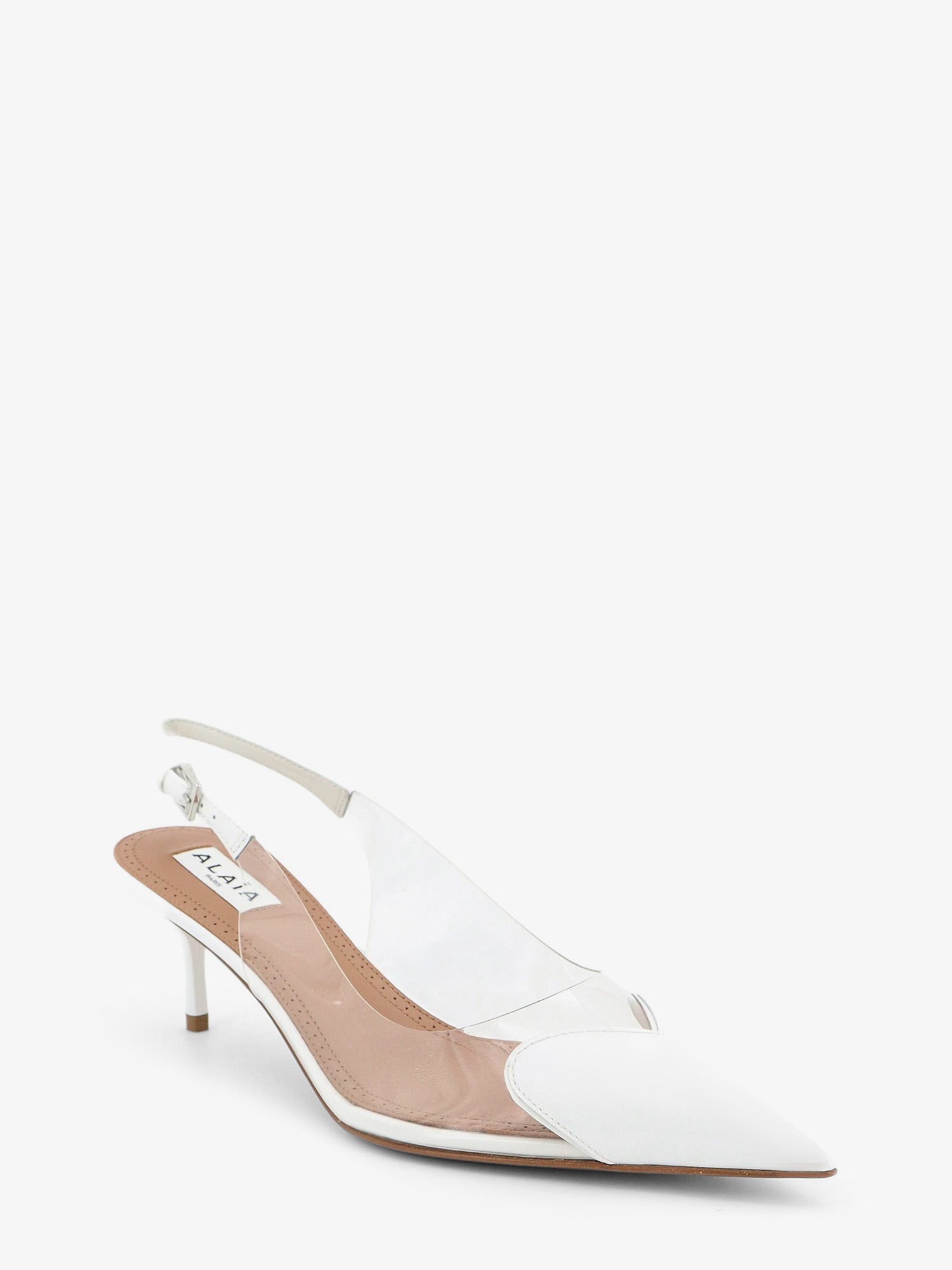 Alaia Women Le Coeur Slingback Pvc And Leather Pumps