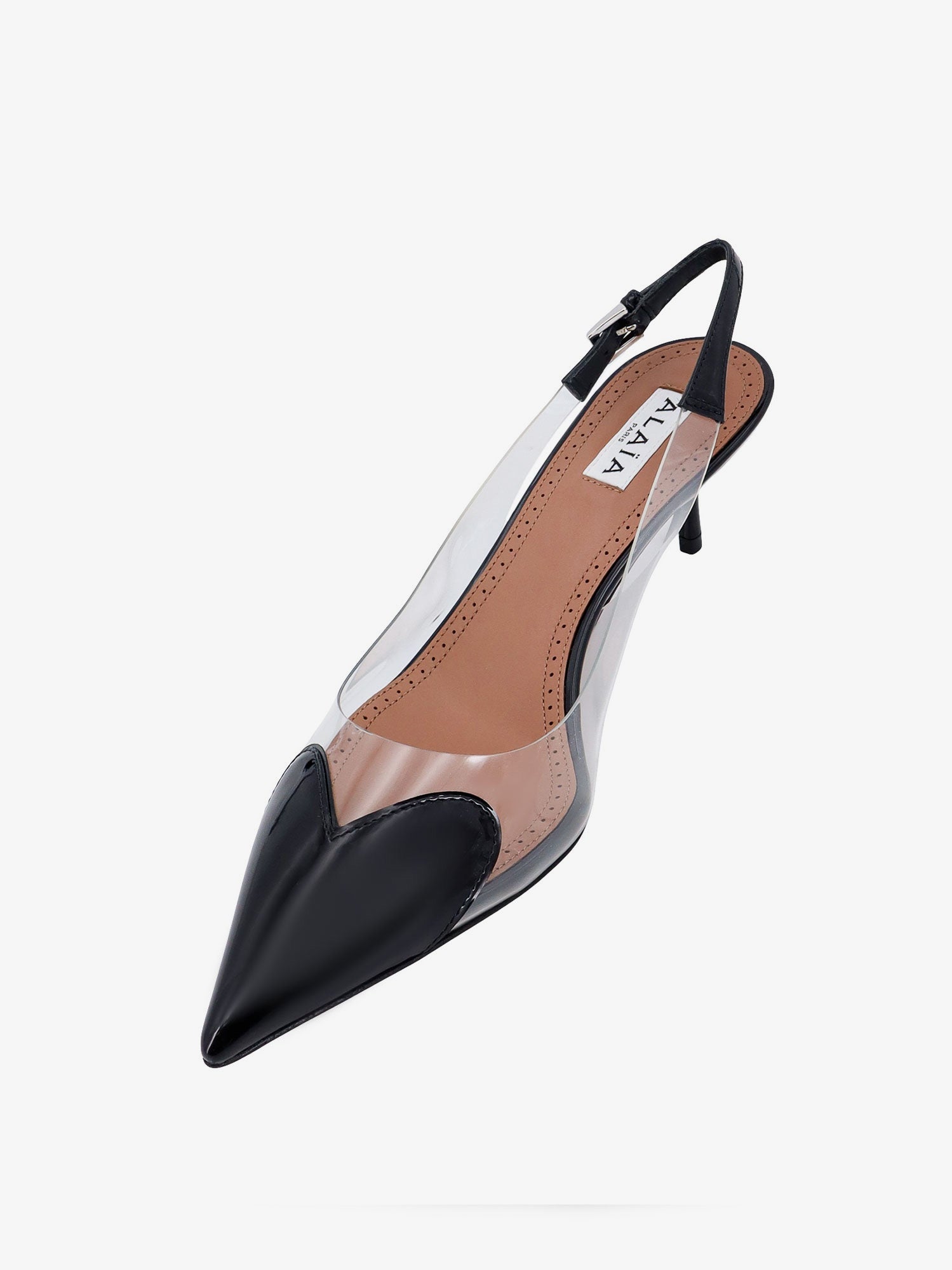 Alaia Women Le Coeur Slingback Pvc And Leather Pumps