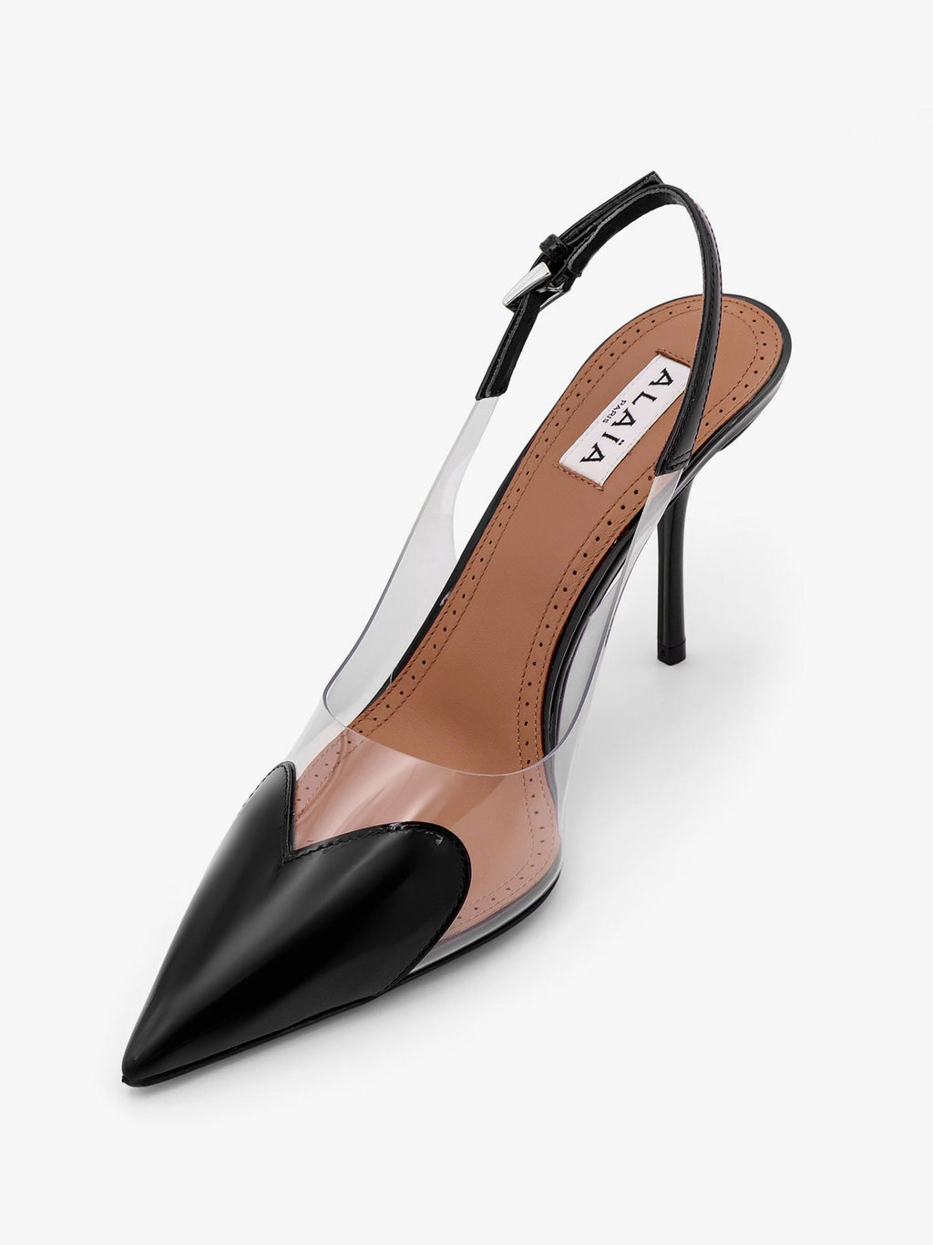 Alaia Women Le Coeur Slingback Pvc And Leather Pumps