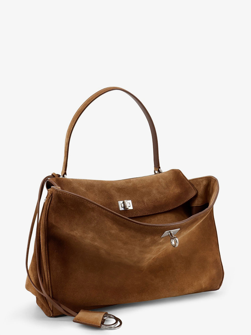 Balenciaga Women Rodeo M Suede Shoulder Bag