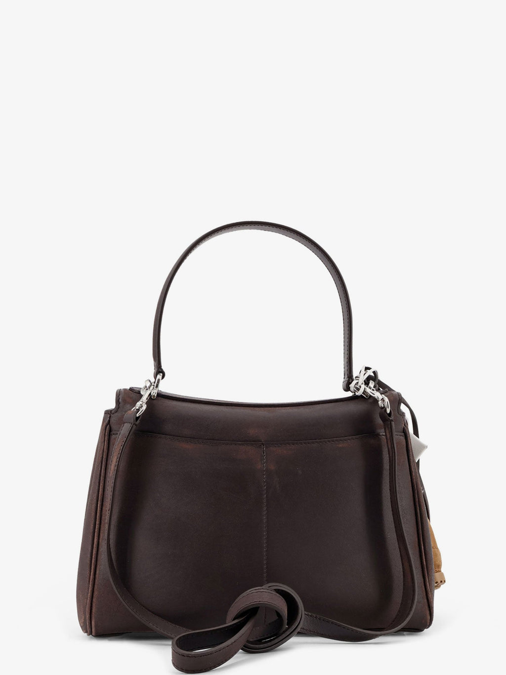 Balenciaga Women Rodeo S Leather Crossbody Bag With Vintage Motif