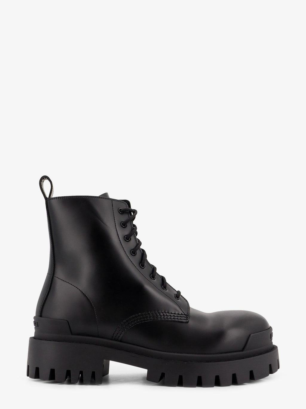 Balenciaga Men Leather Boots With Maxi Rubber Sole