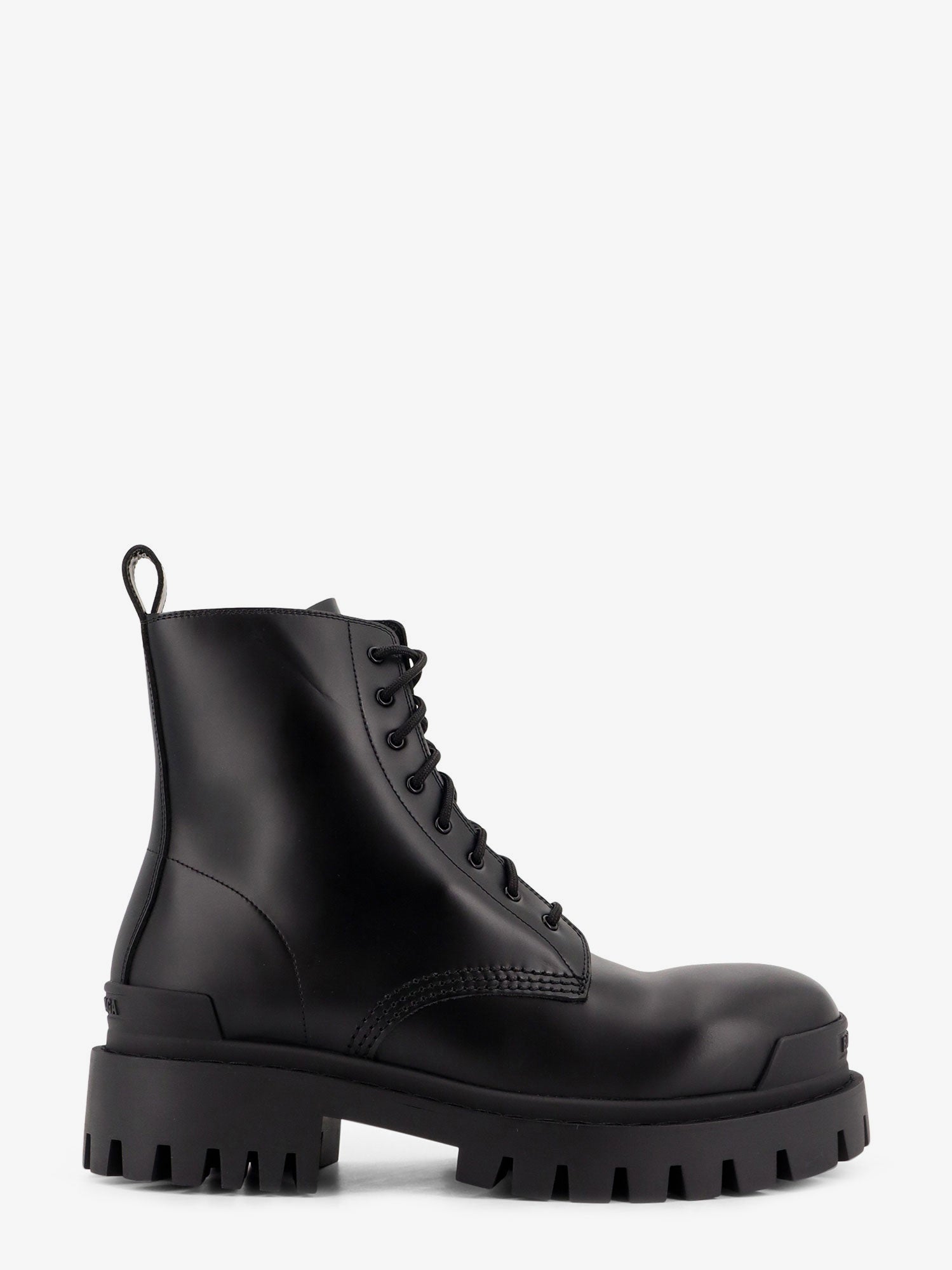 Balenciaga Men Leather Boots With Maxi Rubber Sole