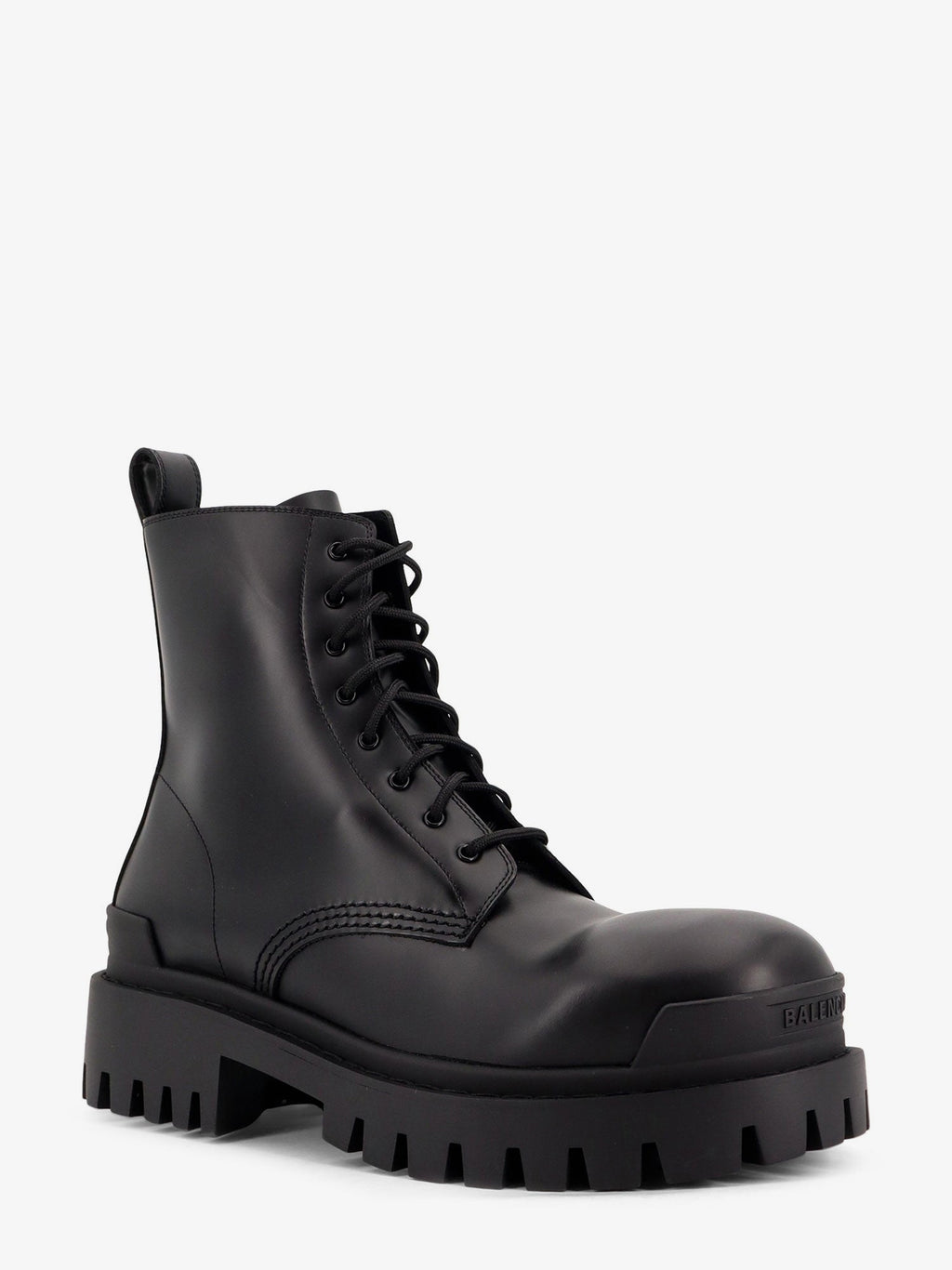 Balenciaga Men Leather Boots With Maxi Rubber Sole