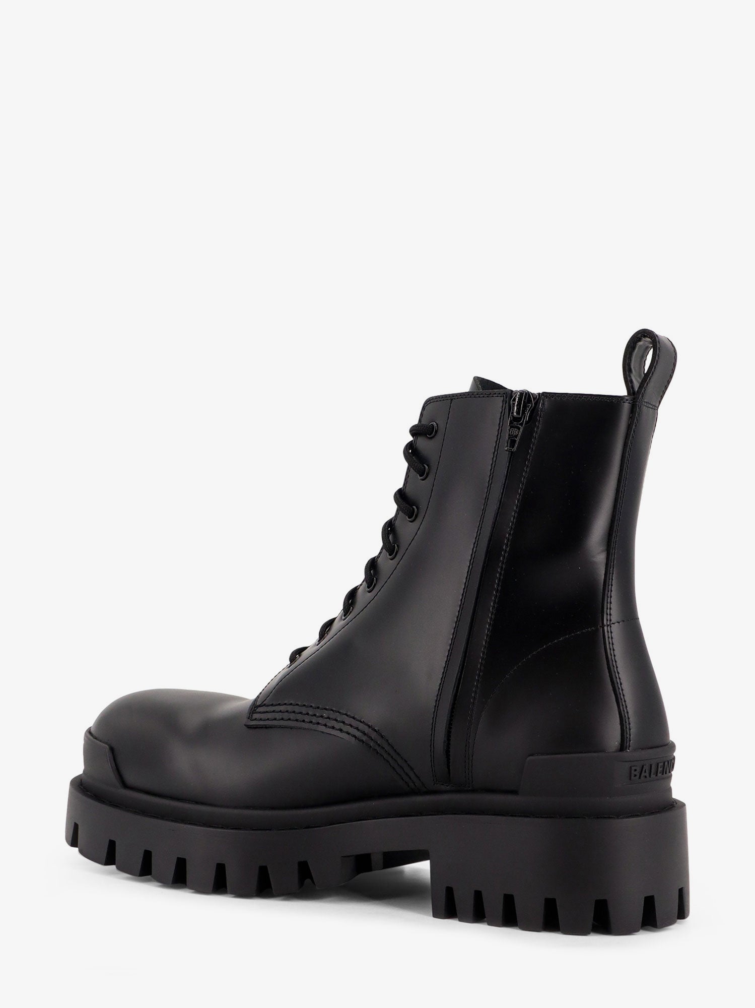 Balenciaga Men Leather Boots With Maxi Rubber Sole