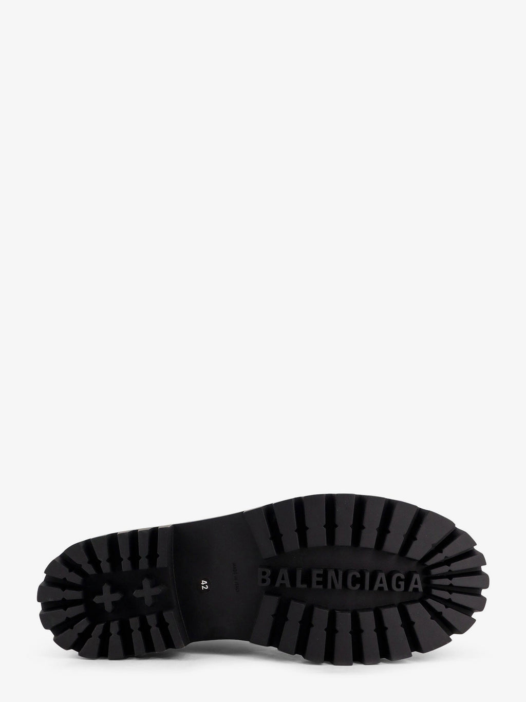 Balenciaga Men Leather Boots With Maxi Rubber Sole