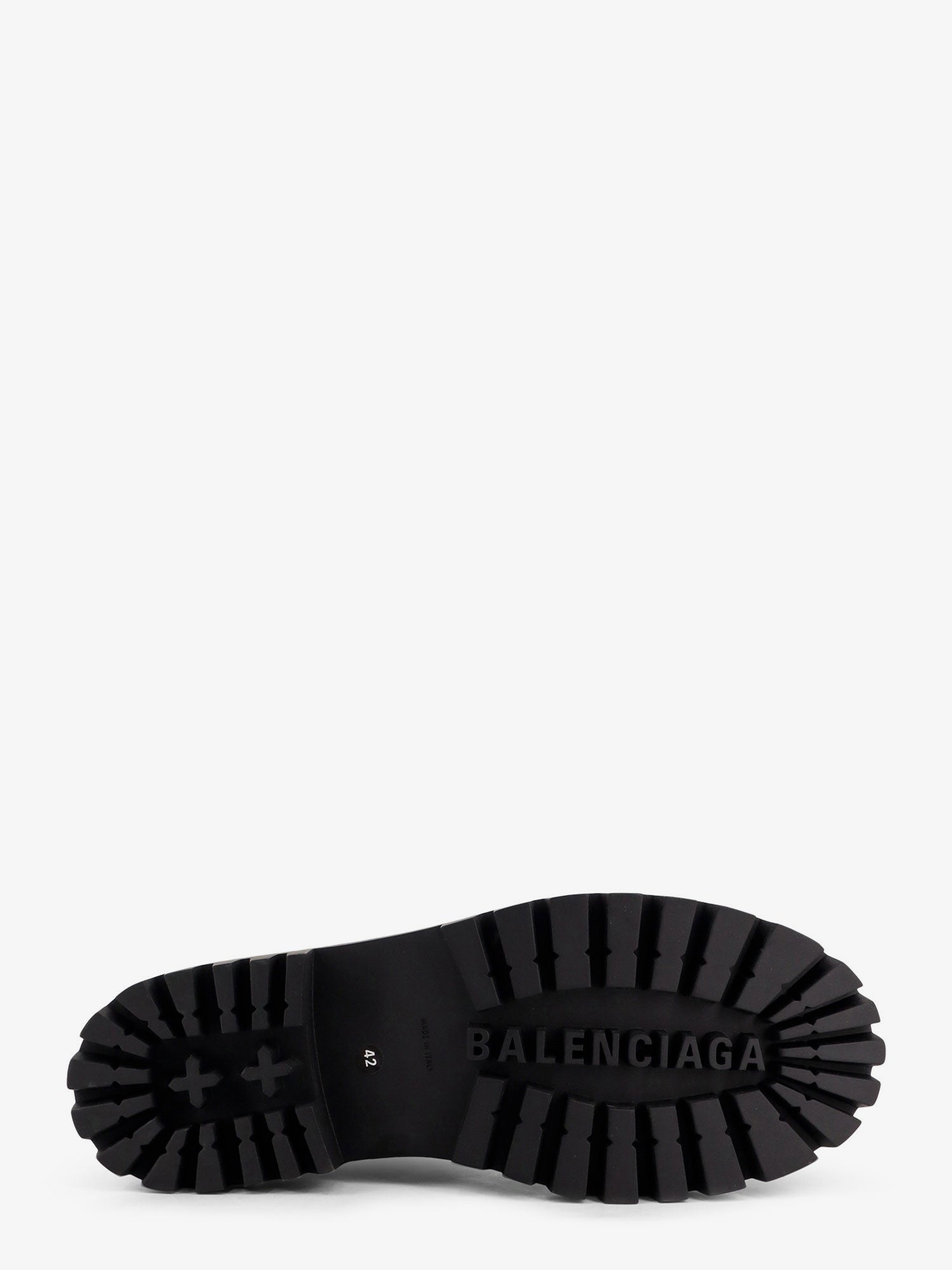Balenciaga Men Leather Boots With Maxi Rubber Sole