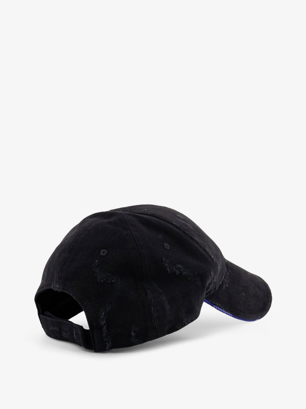 Balenciaga Men Cotton Baseball Hat With Distressed Effect