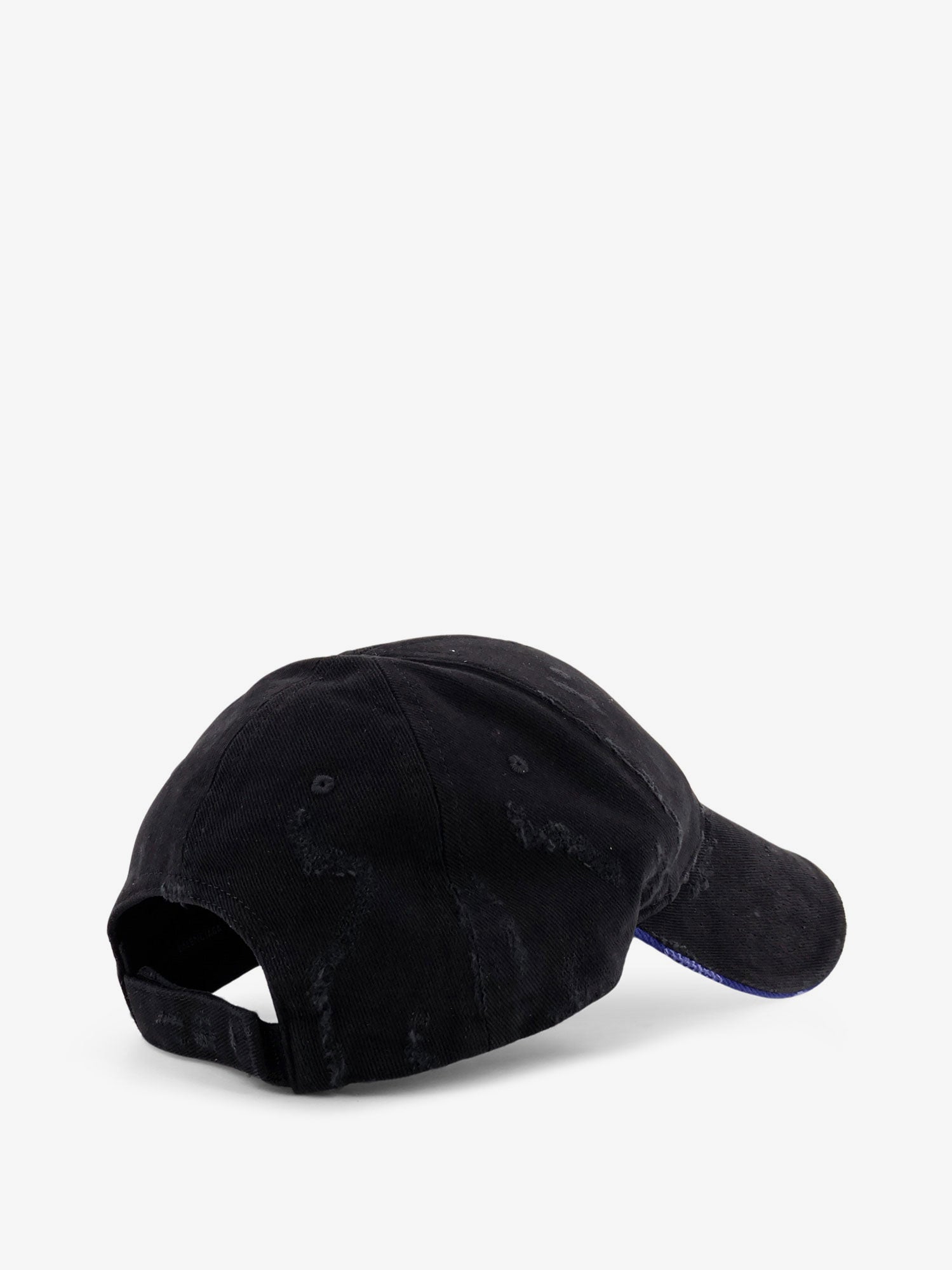 Balenciaga Men Cotton Baseball Hat With Distressed Effect