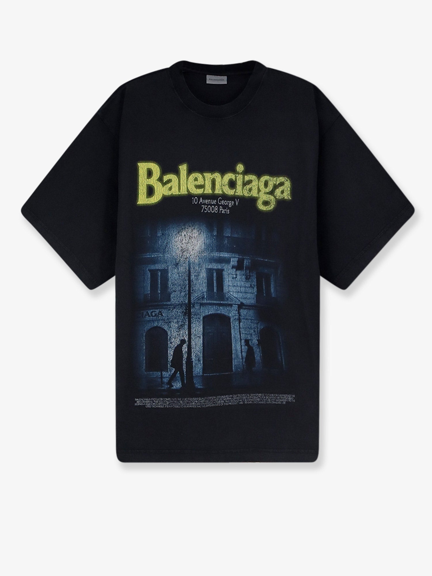 Balenciaga Women Cotton T-Shirt With Front Logo Print