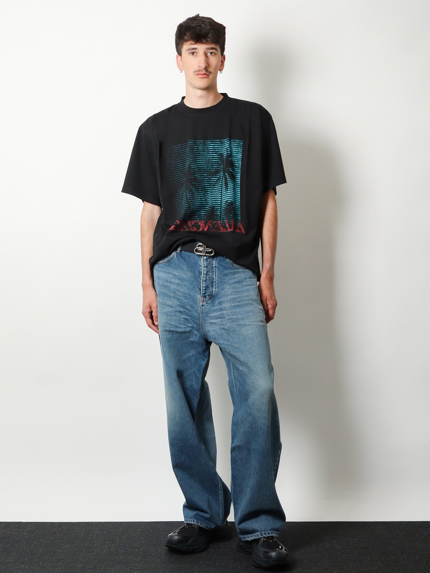 Balenciaga Men Cotton T-Shirt With Front Print
