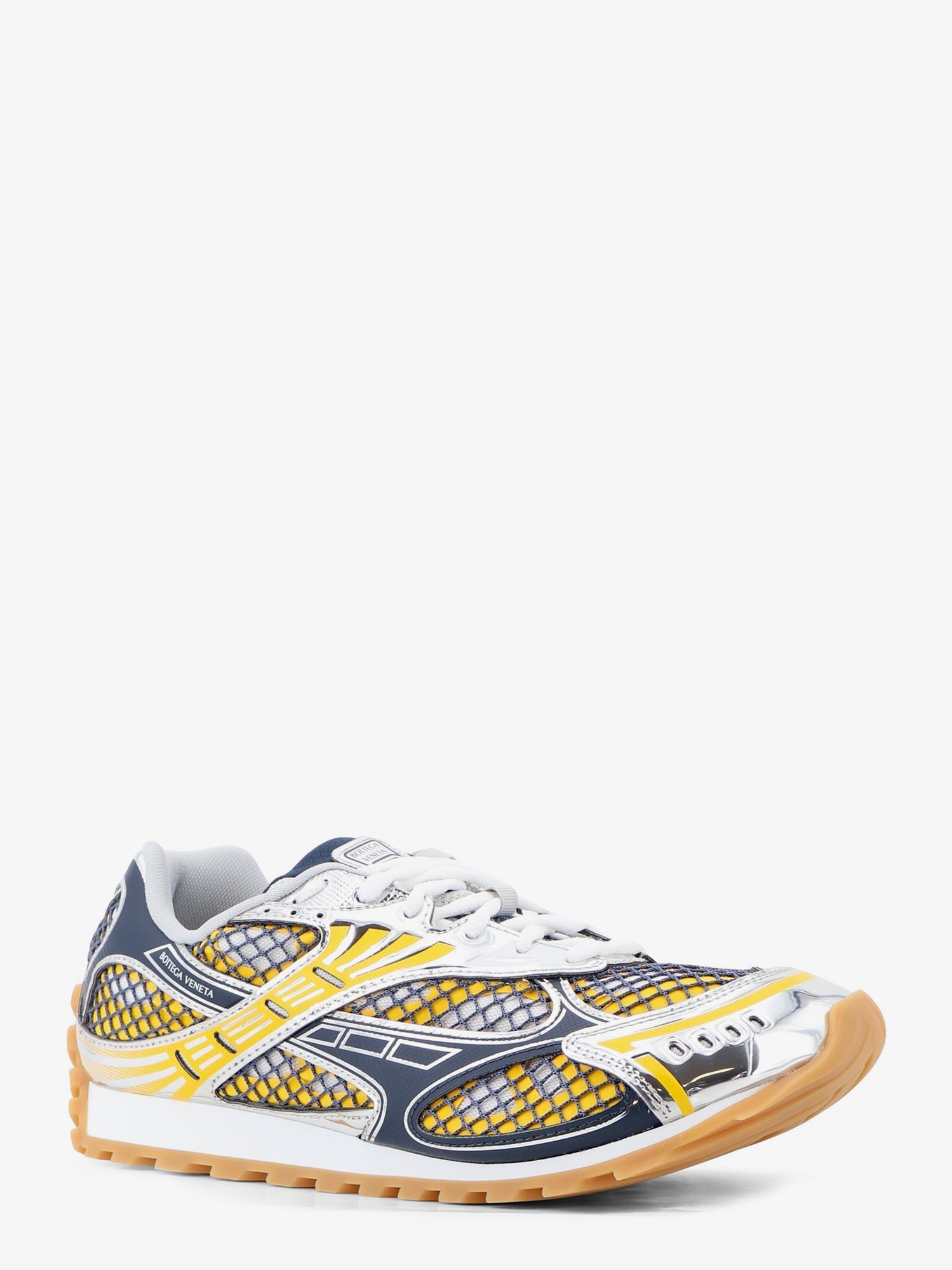 Bottega Veneta Men Orbit Mesh And Leather Sneakers