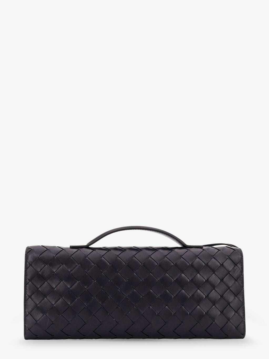 Bottega Veneta Women Andiamo Leather Clutch With Intrecciato Pattern