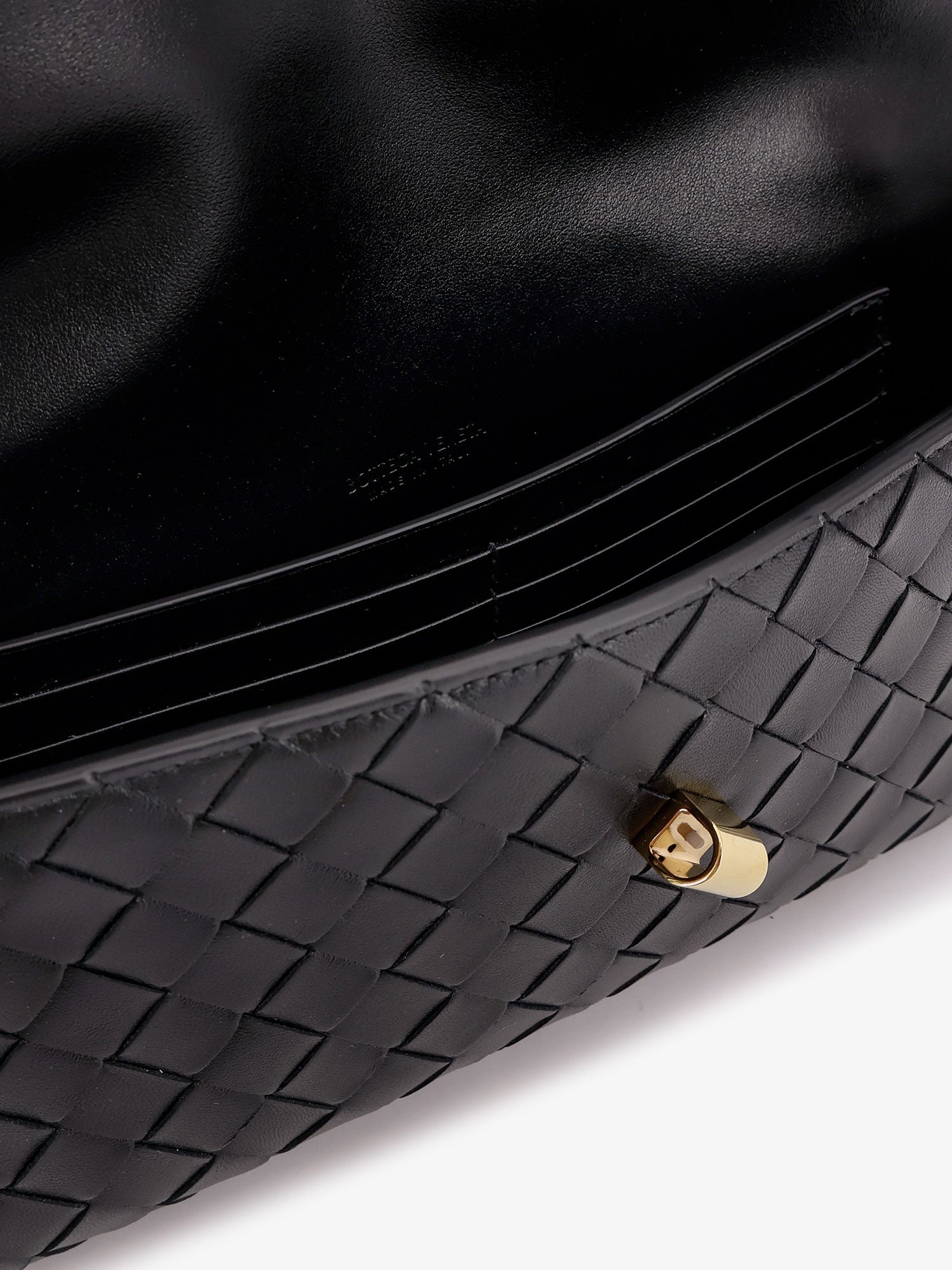 Bottega Veneta Women Andiamo Leather Clutch With Intrecciato Pattern