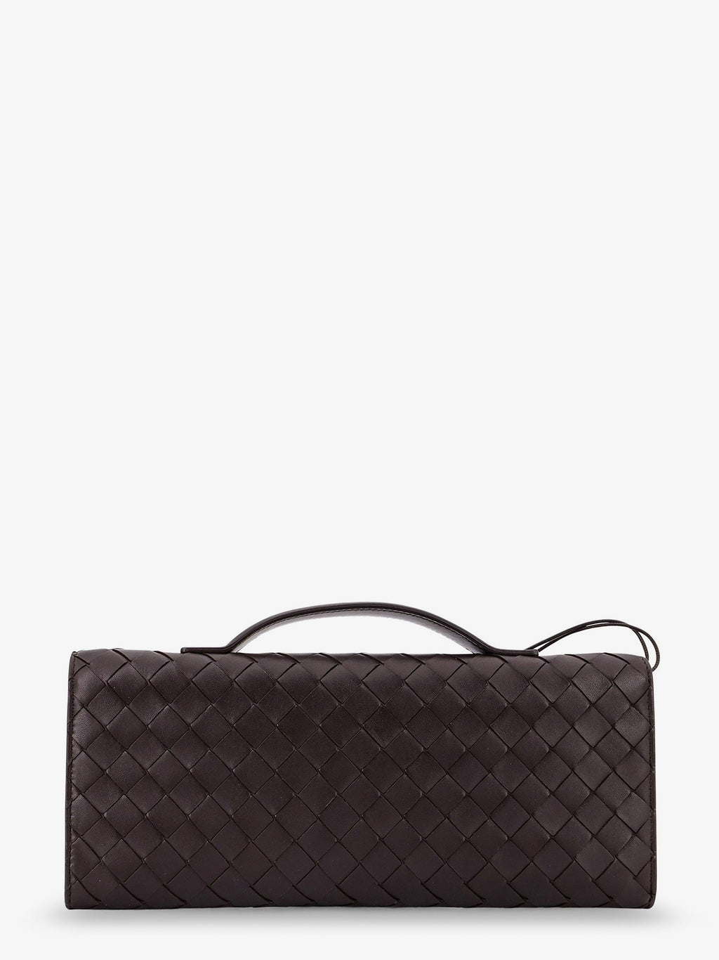Bottega Veneta Women Andiamo Leather Clutch With Intrecciato Motif