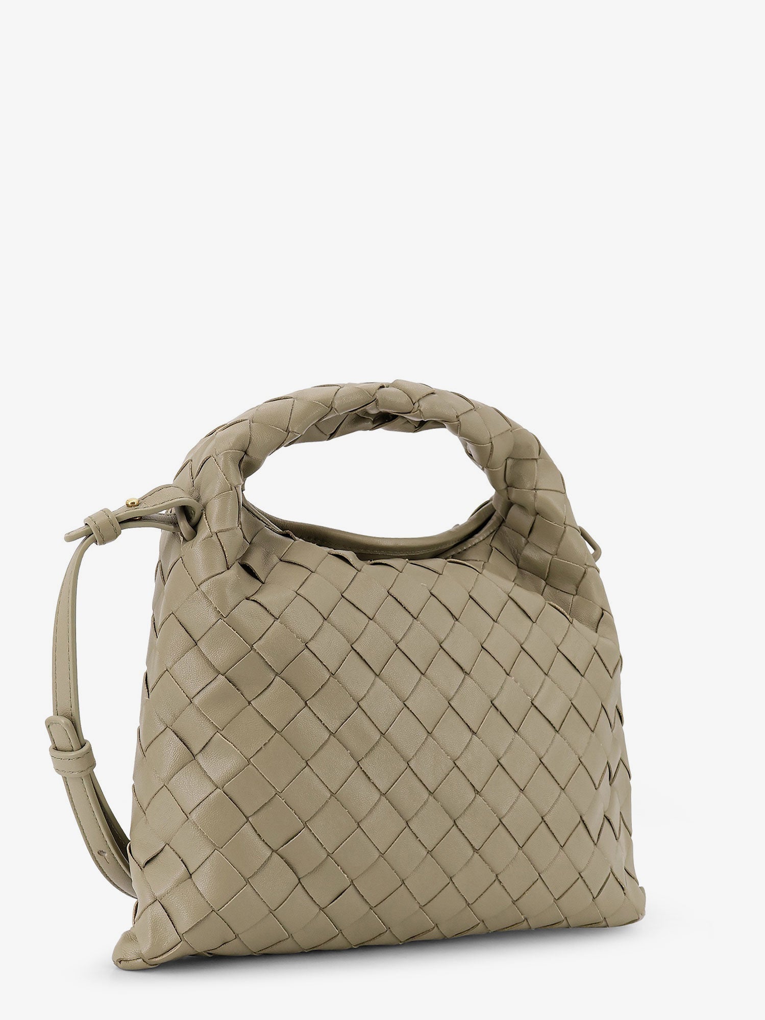 Bottega Veneta Women Mini Hop Leather Crossbody Bag With Intrecciato Pattern