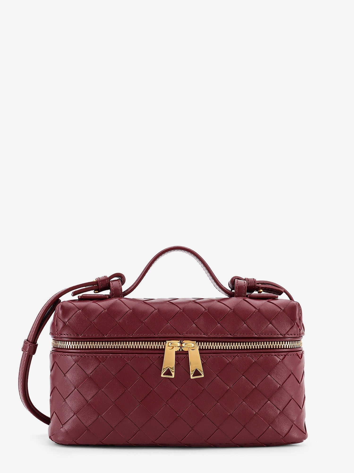 Bottega Veneta Women Bang Bang Leather Vanity Case With Intrecciato Motif