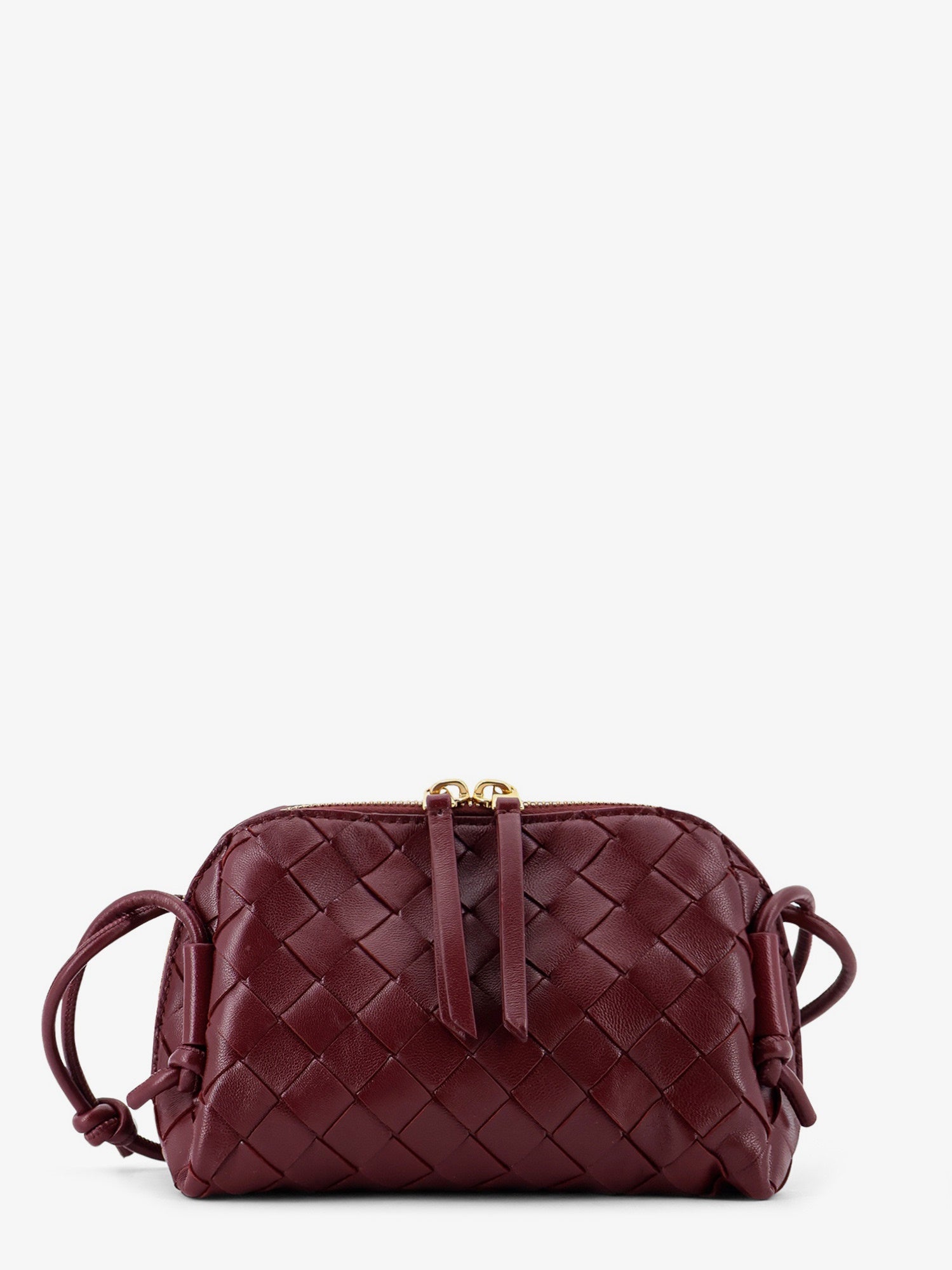 Bottega Veneta Women Concert Pouch Leather Shoulder Bag With Intrecciato Motif