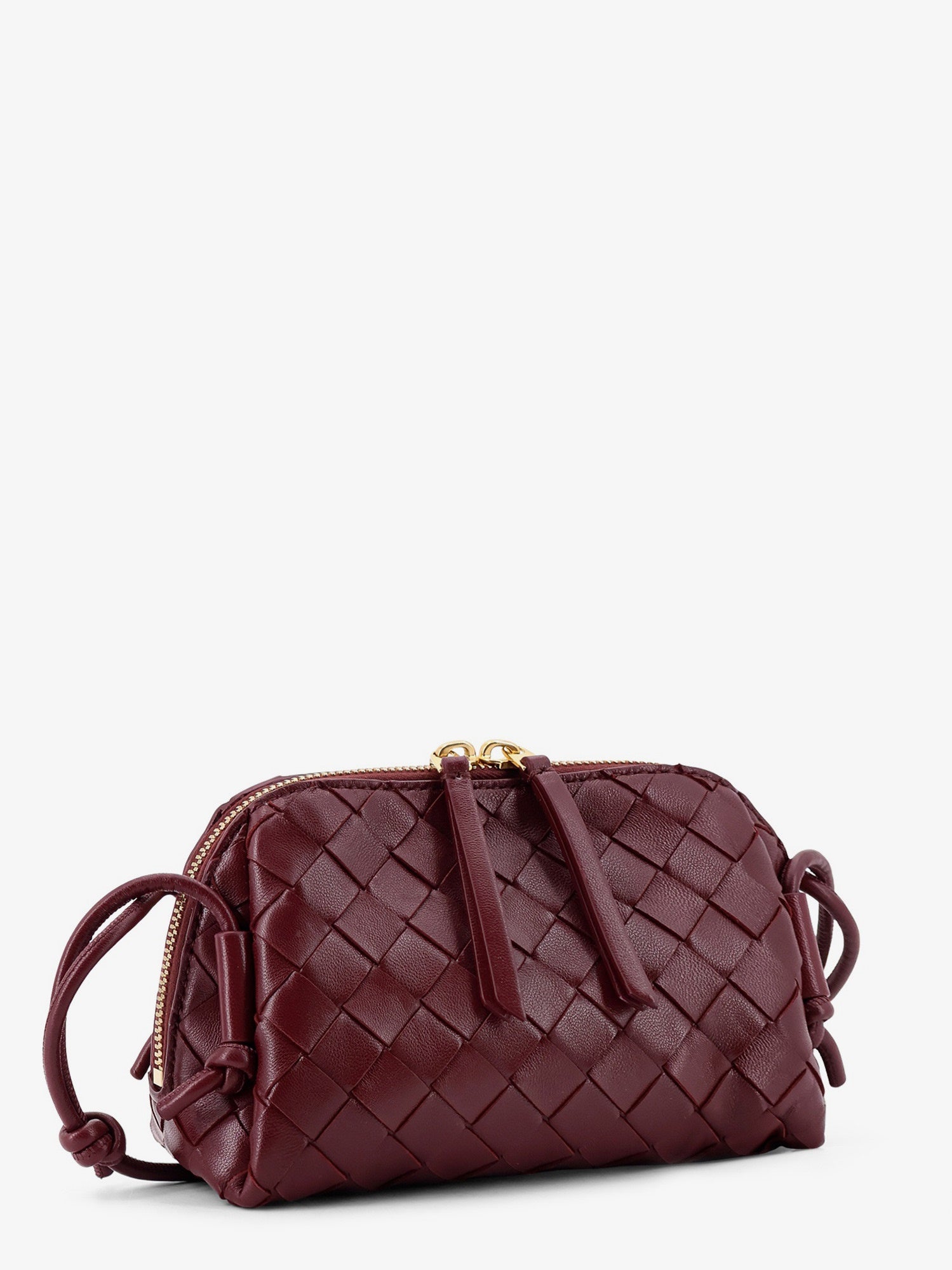 Bottega Veneta Women Concert Pouch Leather Shoulder Bag With Intrecciato Motif