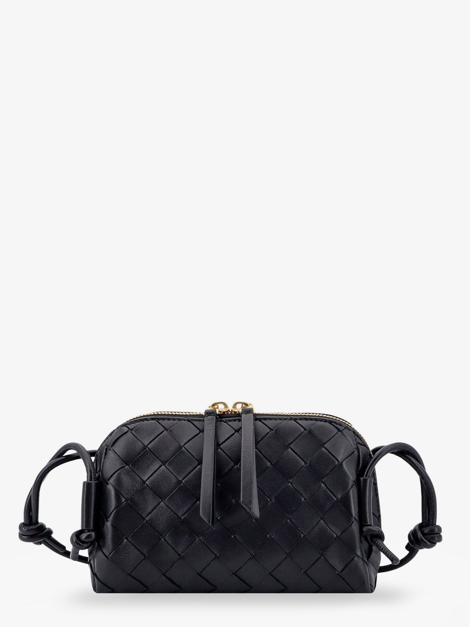 Bottega Veneta Women Concert Pouch Leather Crossbody Bag With Intrecciato Motif