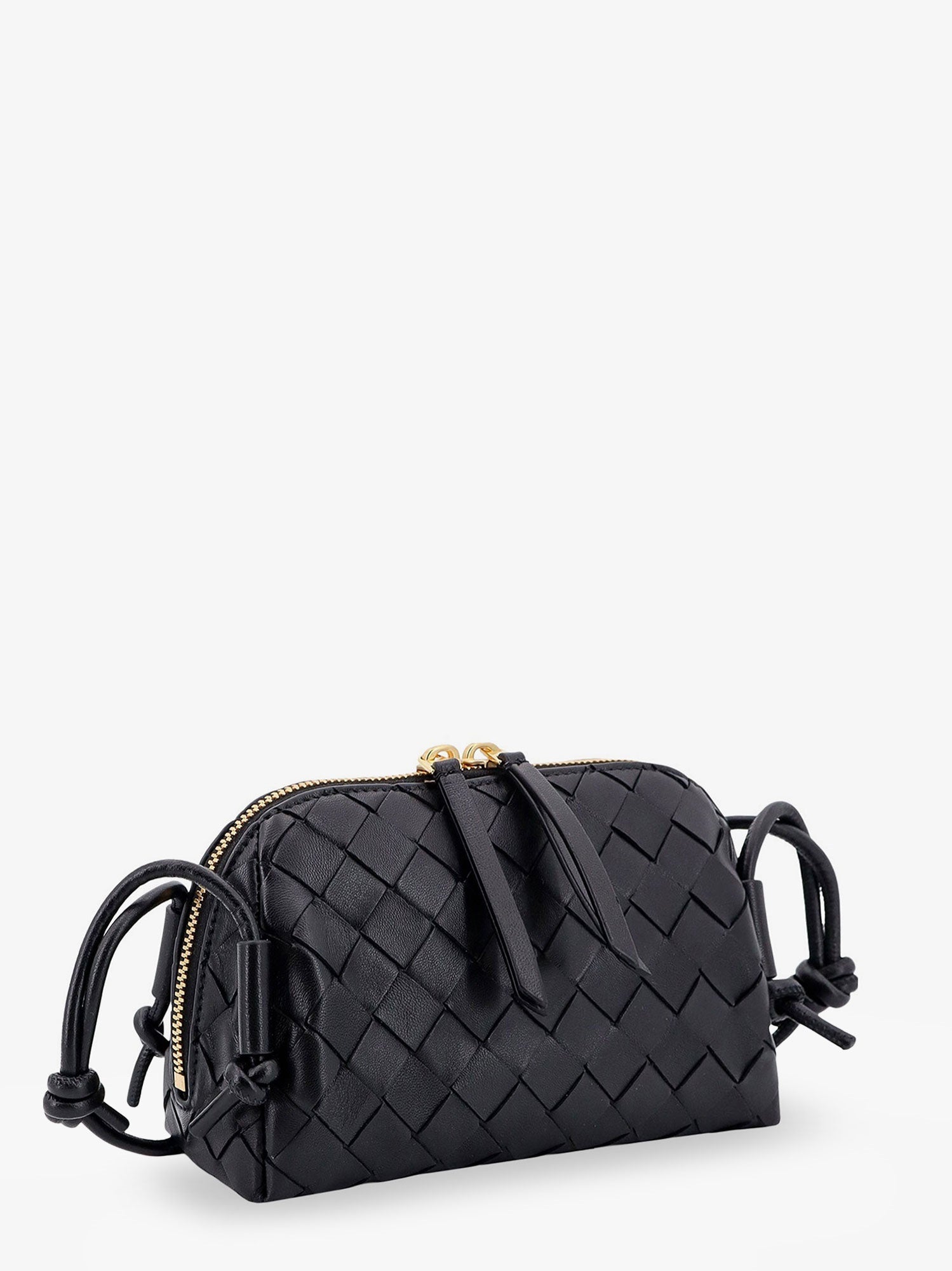Bottega Veneta Women Concert Pouch Leather Crossbody Bag With Intrecciato Motif