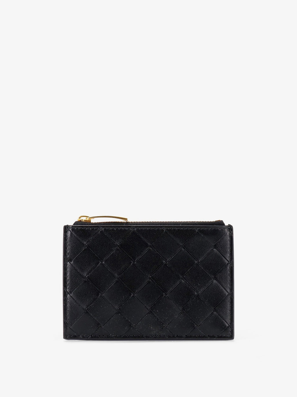 Bottega Veneta Women Leather Card Holder With Intrecciato Motif