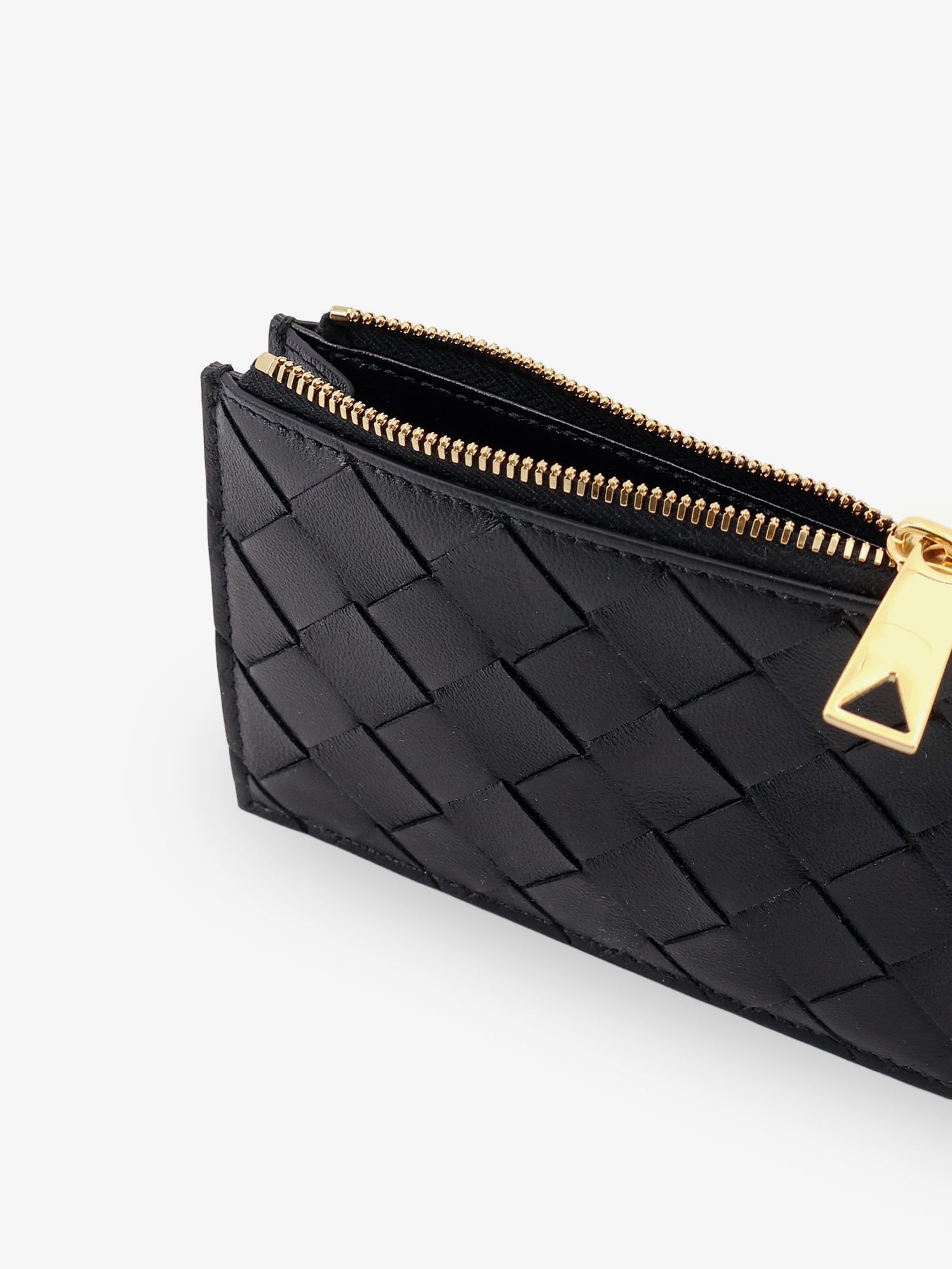 Bottega Veneta Women Leather Card Holder With Intrecciato Motif