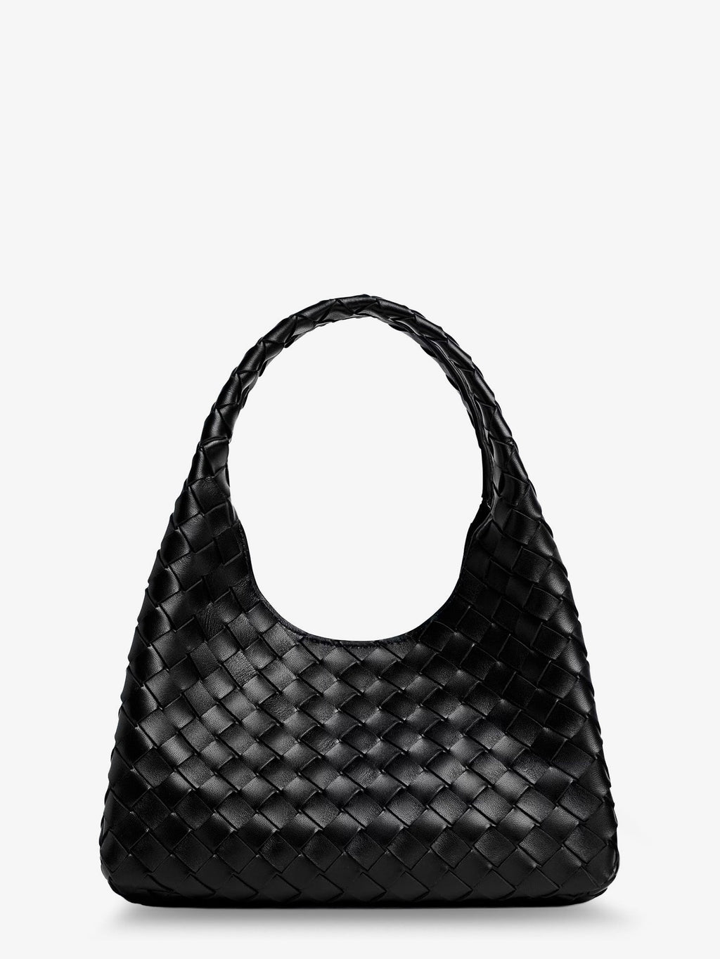 Bottega Veneta Women Campana Leather Shoulder Bag With Intrecciato Motif