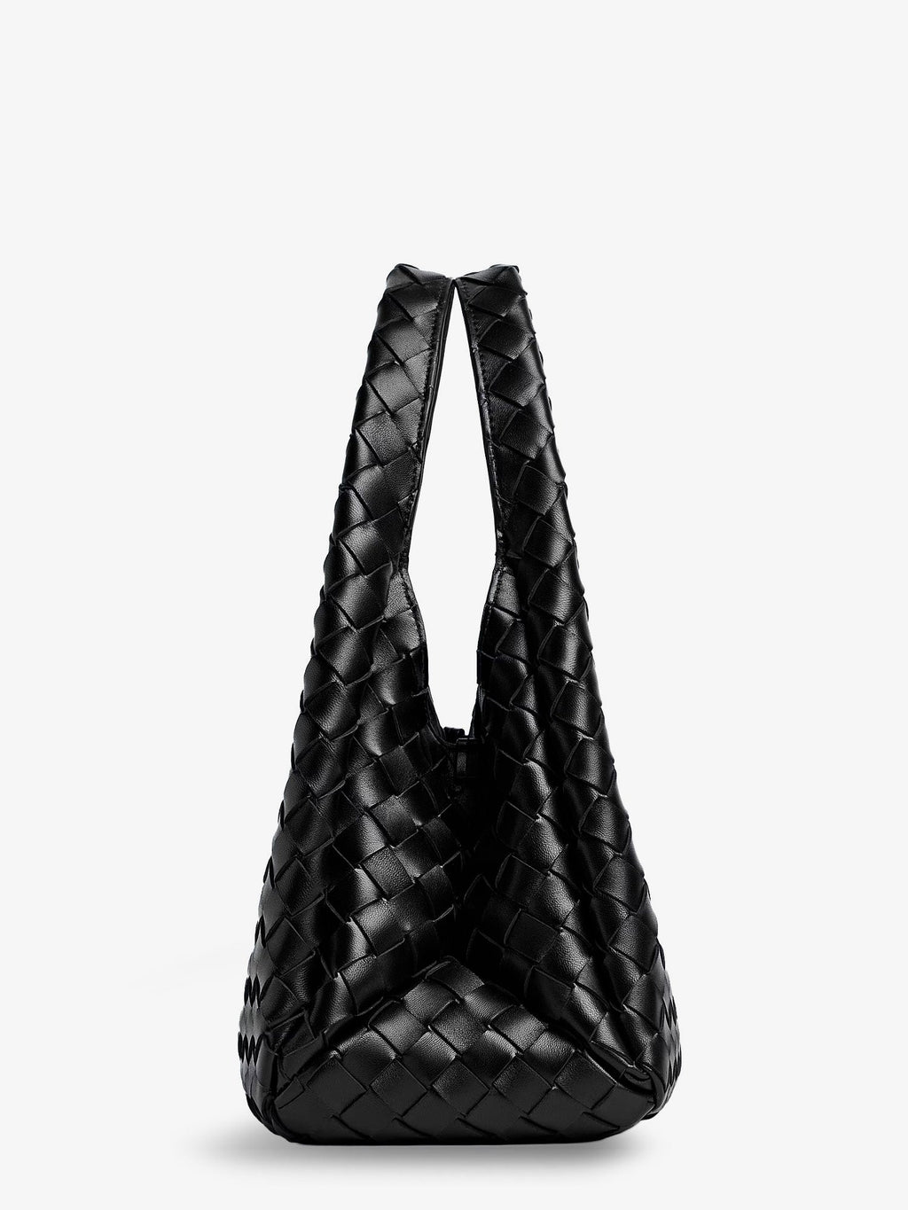 Bottega Veneta Women Campana Leather Shoulder Bag With Intrecciato Motif