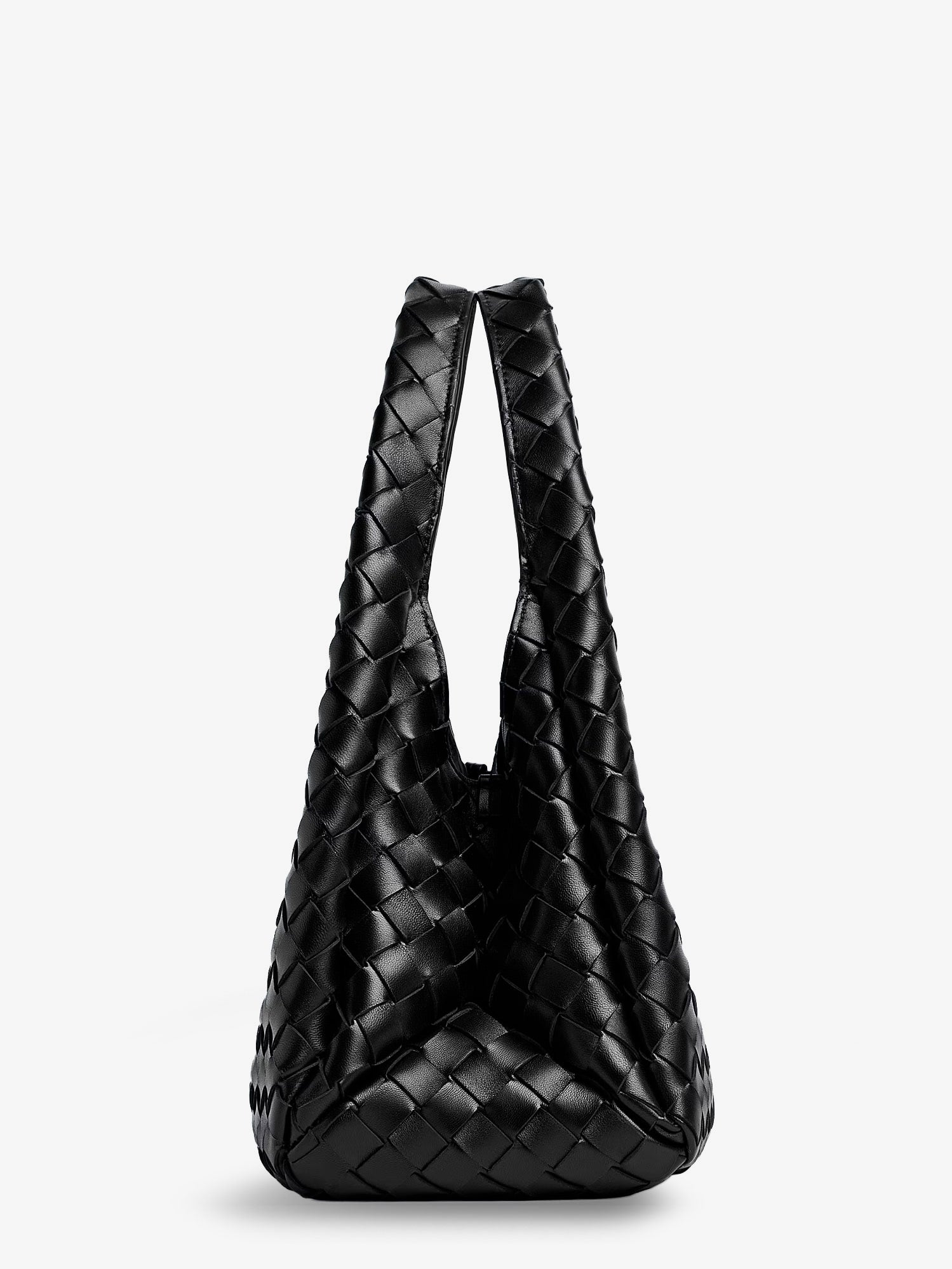 Bottega Veneta Women Campana Leather Shoulder Bag With Intrecciato Motif